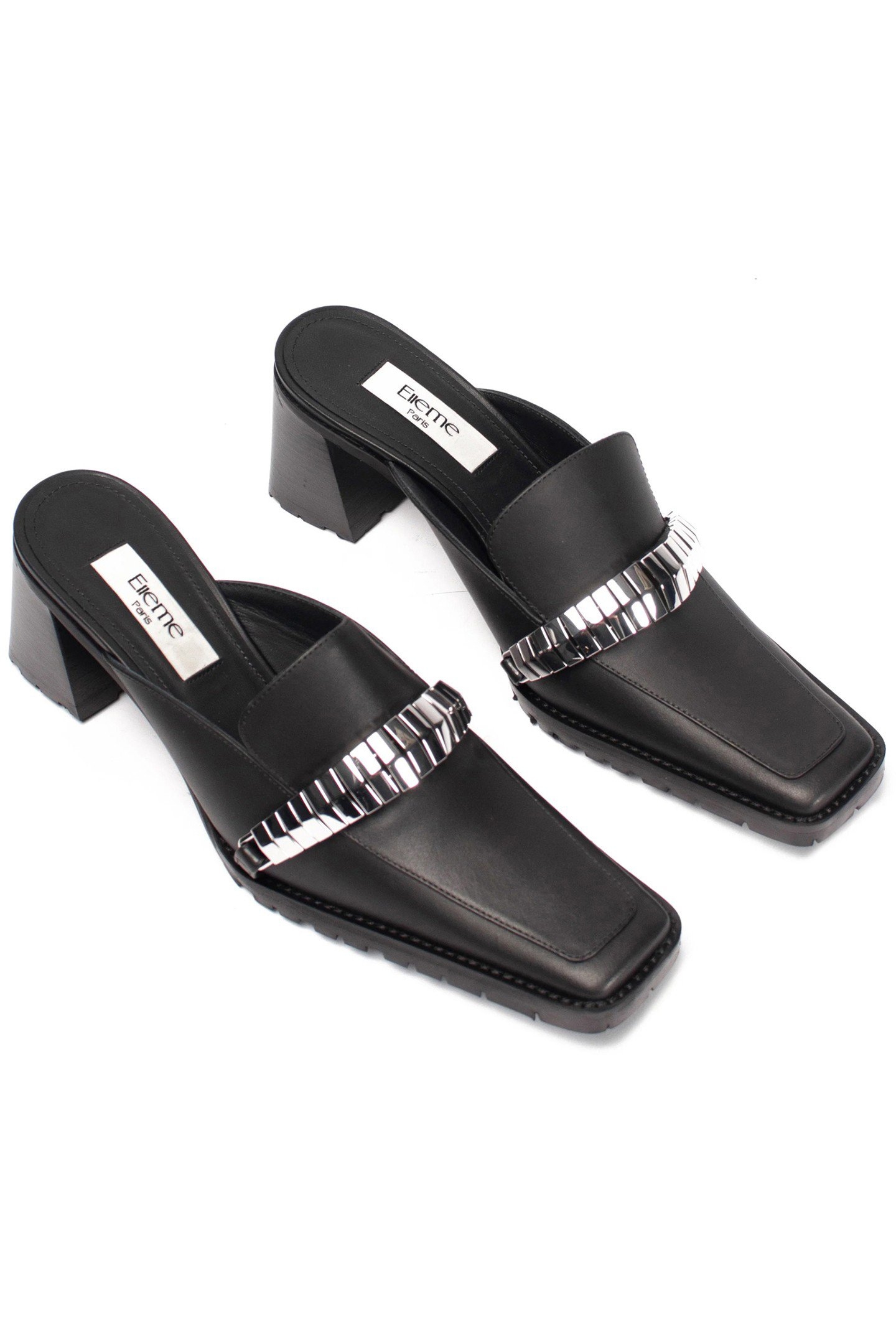 EVA LOAFER MULE LEATHER/METAL BLACK 3