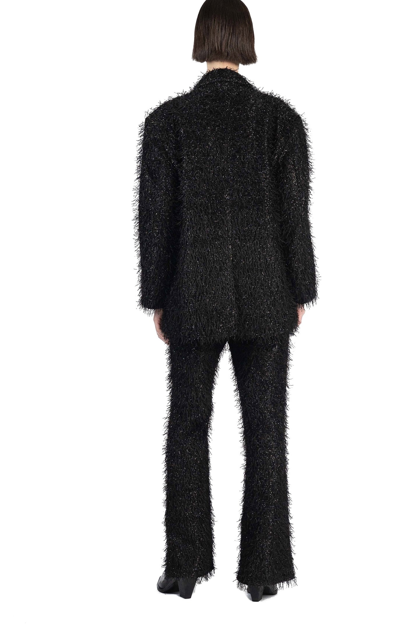 FLUFFY TAILORED JACKET BLACK 2
