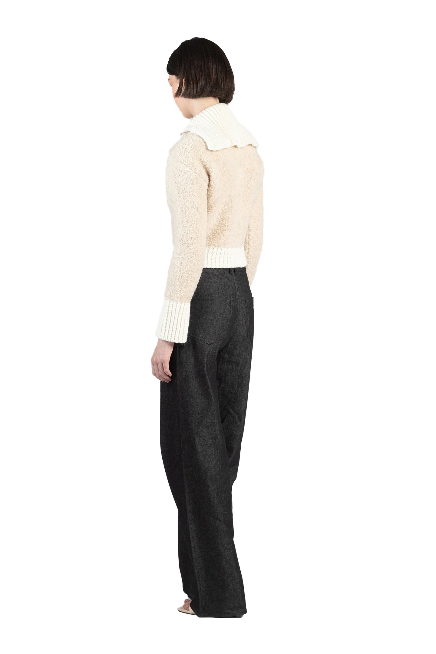 PLAIN REVERSE BAGGY TROUSERS BLACK 3