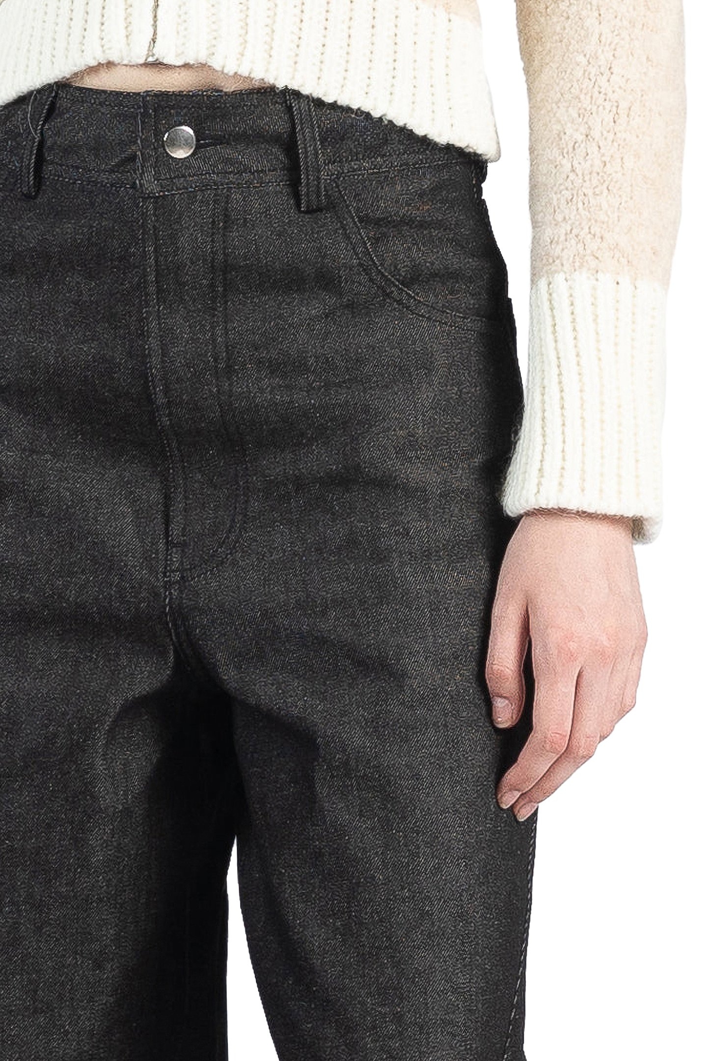 PLAIN REVERSE BAGGY TROUSERS BLACK 4