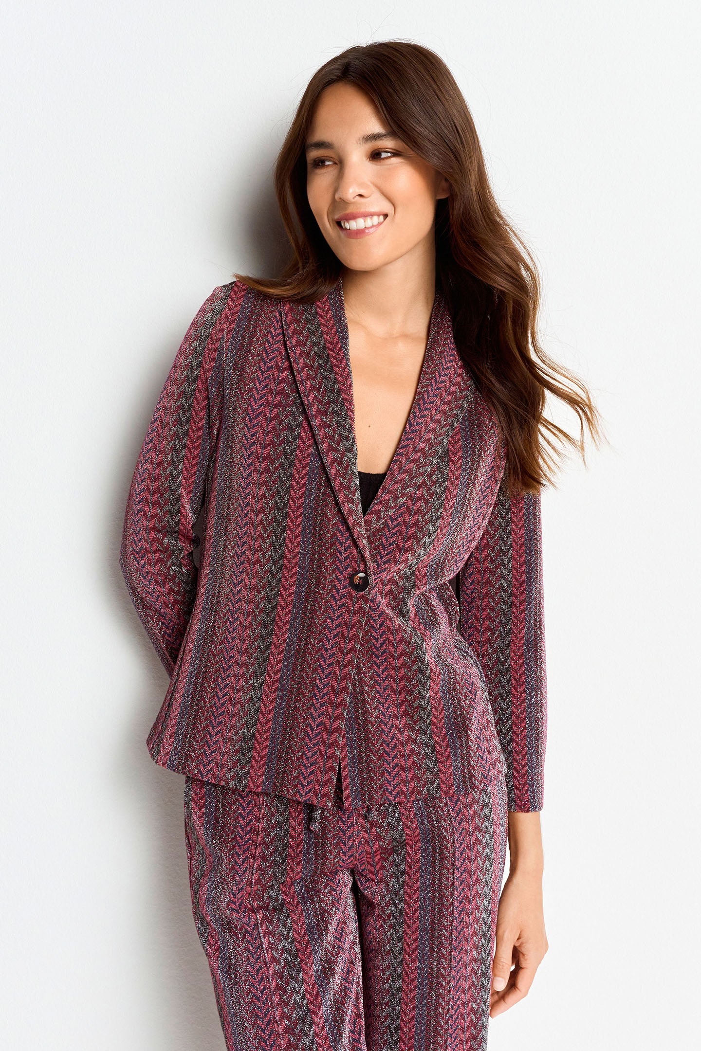 JACQUARD BLAZER RUBY RED 1