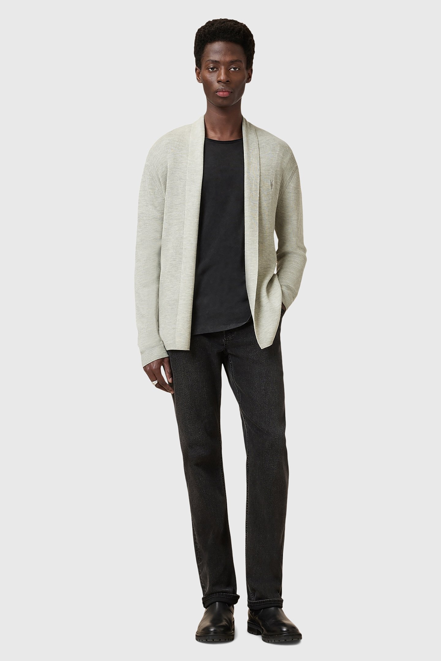 MODE MERINO OPEN CAR SLATE GREEN 2