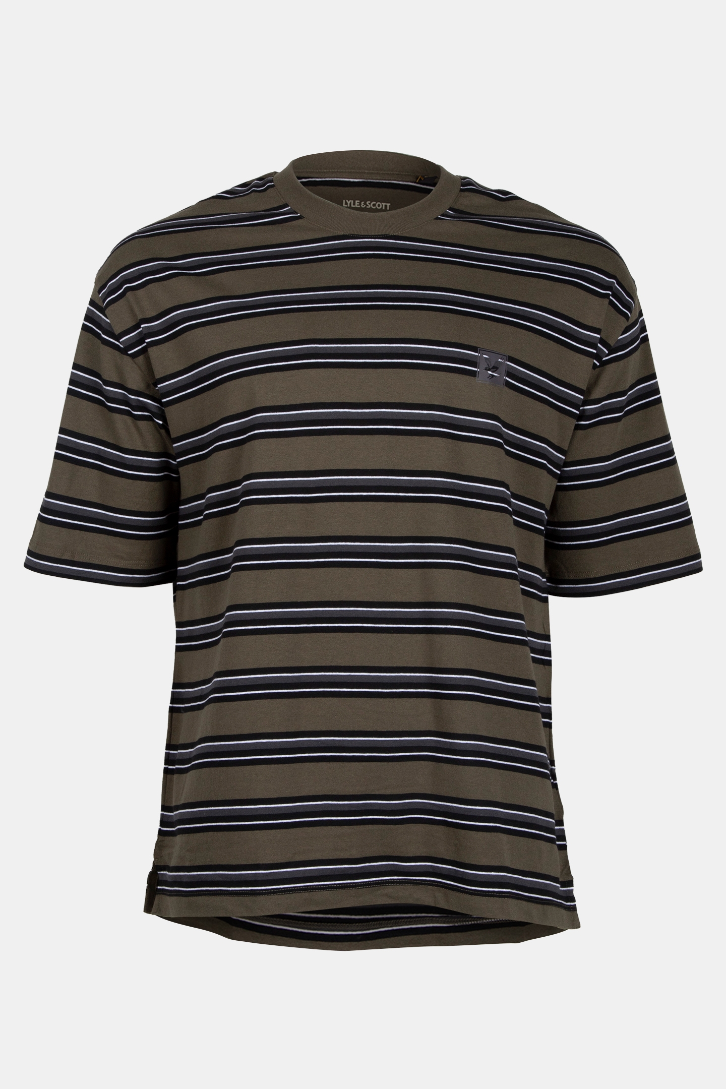 STRIPED 3 PACK RELAXED T-SHIRT OLIVE STRIPE/MID GREY MARL/JE 5