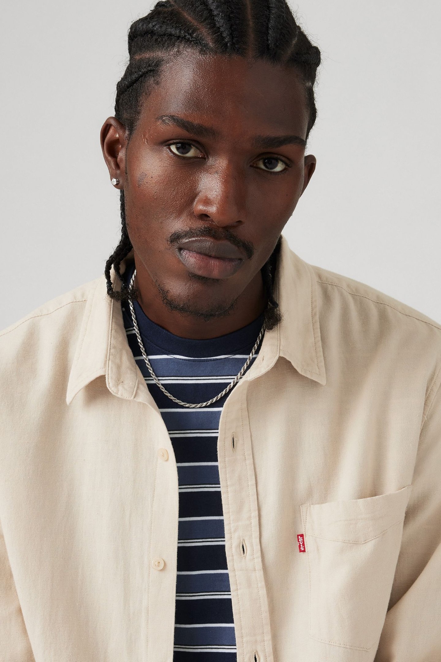 SUNSET POCKET STANDARD FIT COTTON LINEN SHIRT NEUTRAL 5