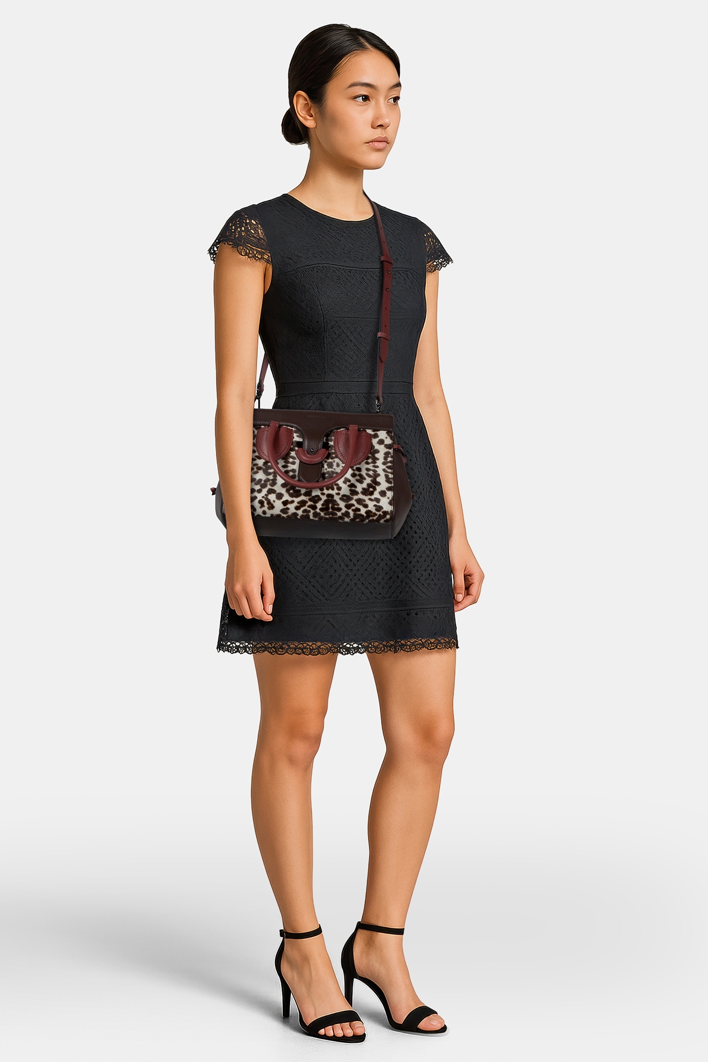 ANIMAL MIXED FABRIC HANDBAG 2