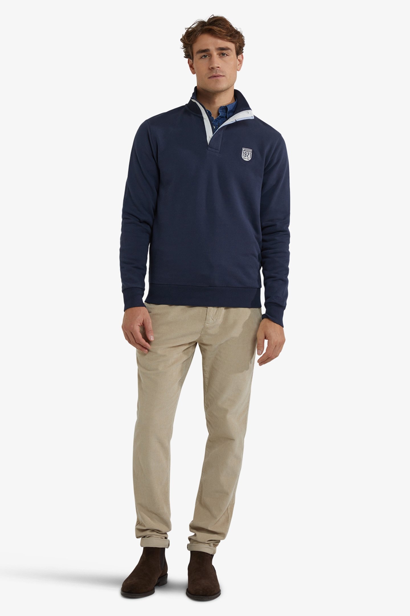 ZIP MOCK SWEATSHIRT NAVY 2