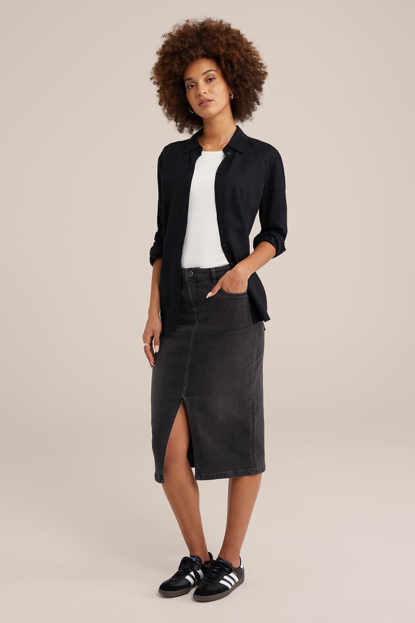 SKIRT MEDIUM LENGTH DARK GREY 3