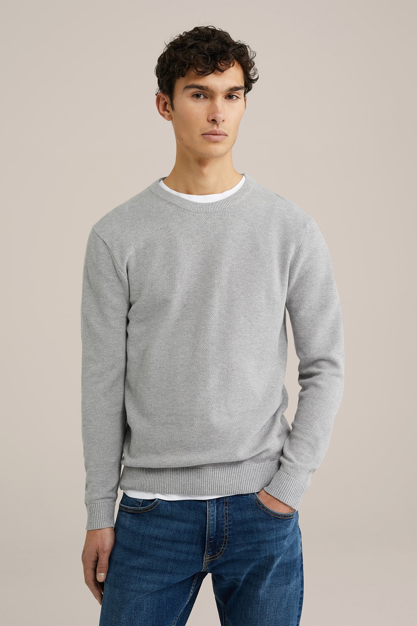 PULLOVER BLENDED LIGHT GREY 1