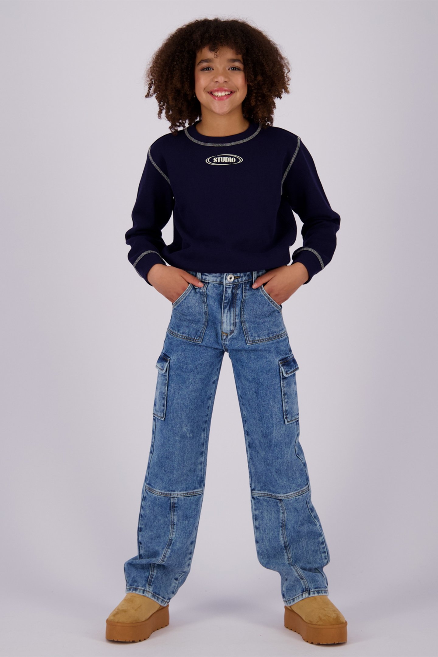GIRLS NATASJA SWEATER DEEP DARK BLUE 1