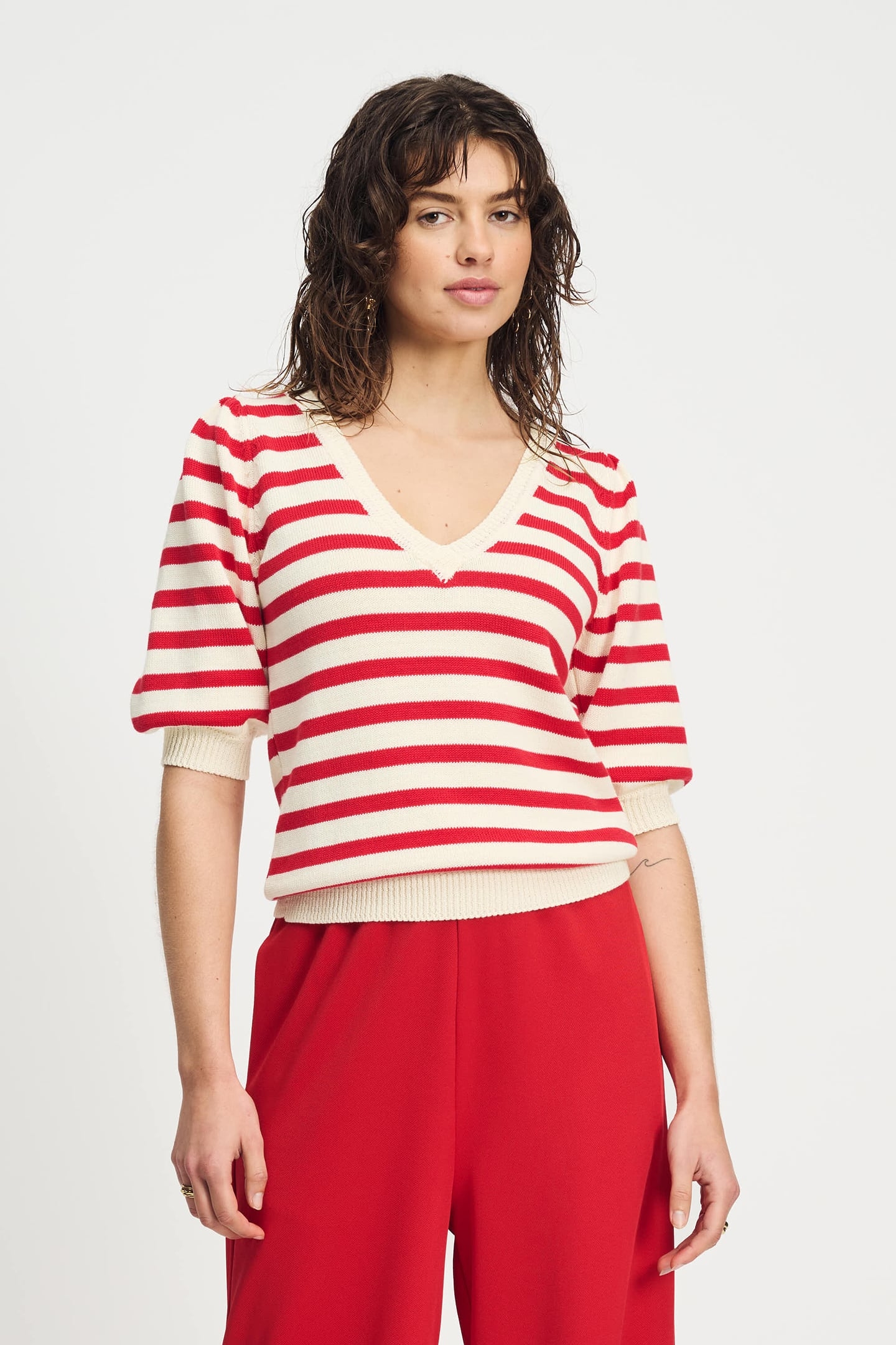 PULLOVER - STRIPED SCARLET RED 1