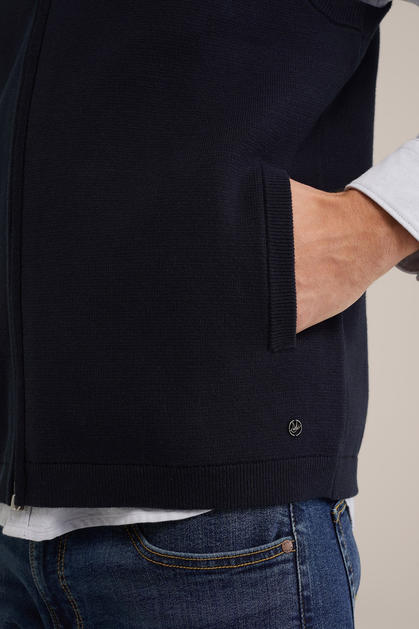 CARDIGAN WITH ZIPPER NAVY BLUE 6