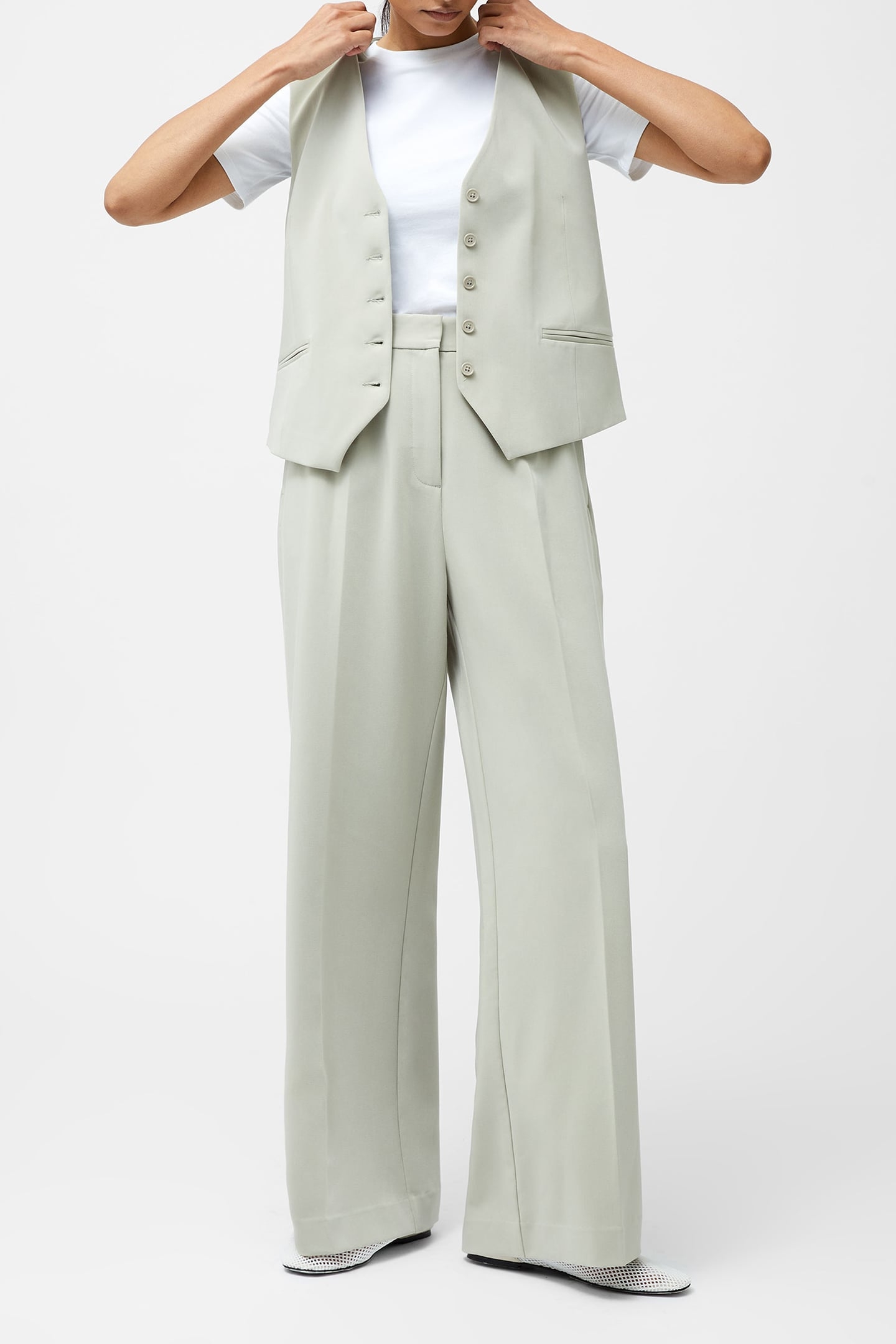 ANGIE SUITING WIDE LEG TRSR PISTACHIO GREEN 2