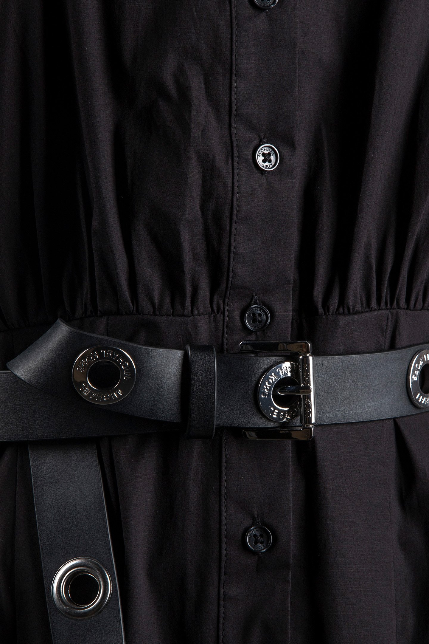 POPLIN PLEATED MINI DRESS BLACK 3