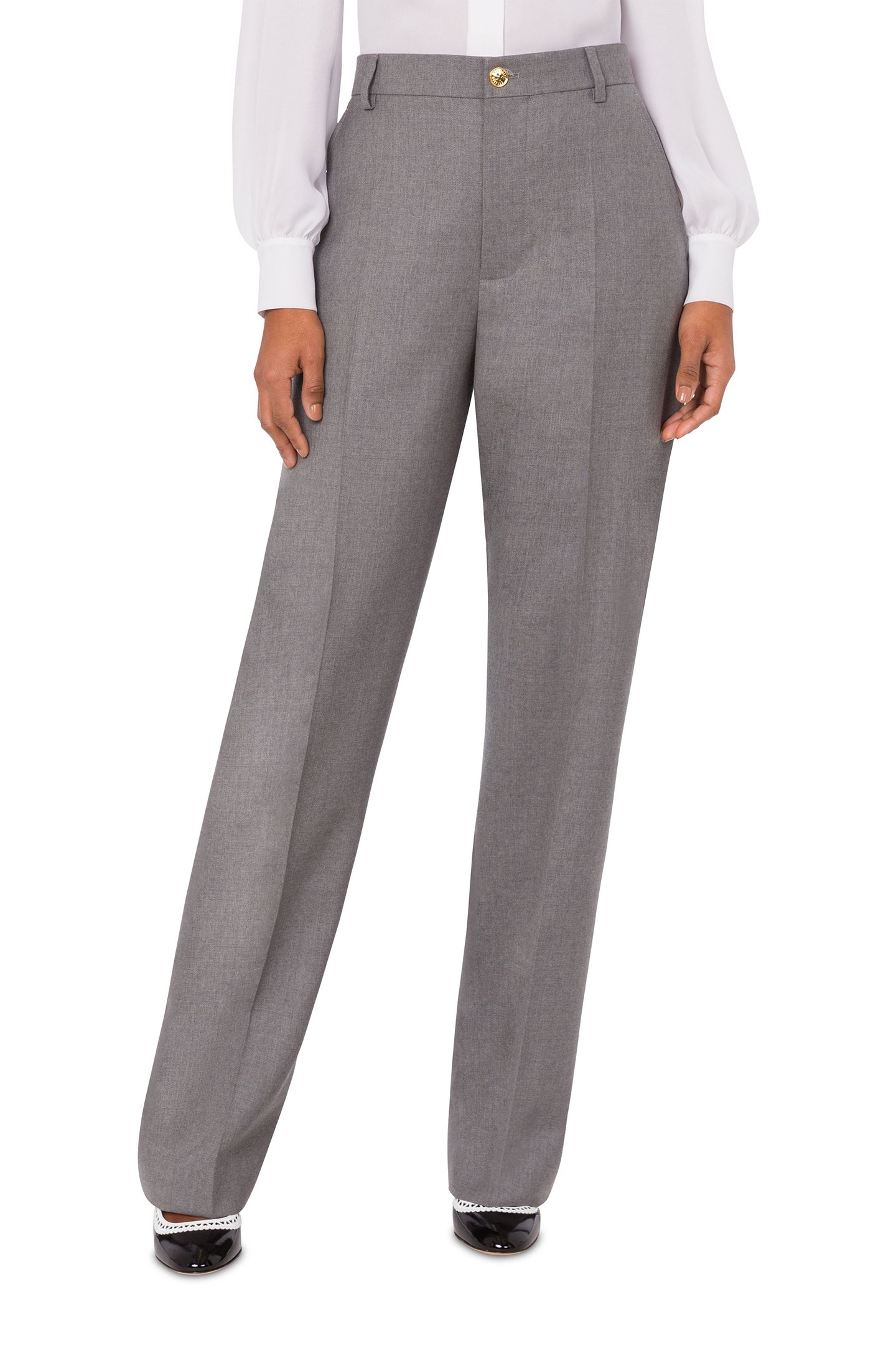 GOLD BUTTON TROUSERS GREY 1