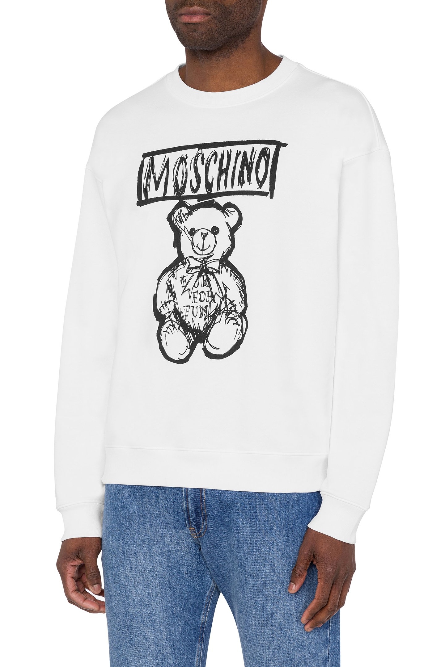MOSCHINO TEDDY BEAR SWEATSHIRT WHITE 1