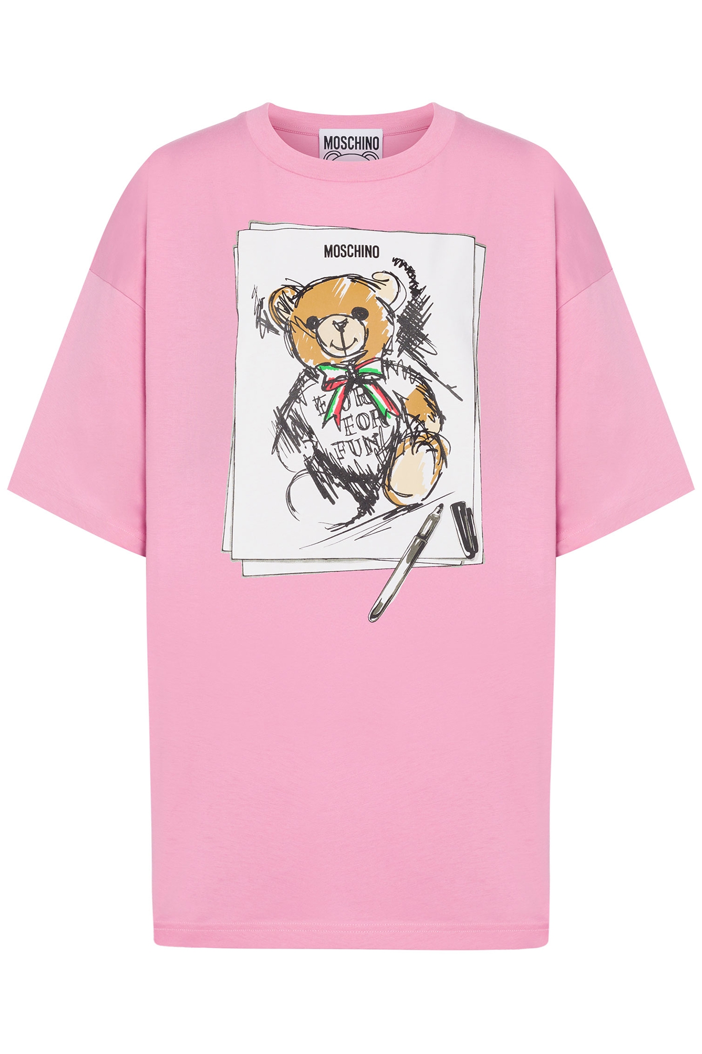 MOSCHINO TEDDY BEAR OVERSIZED T-SHIRT PINK 2