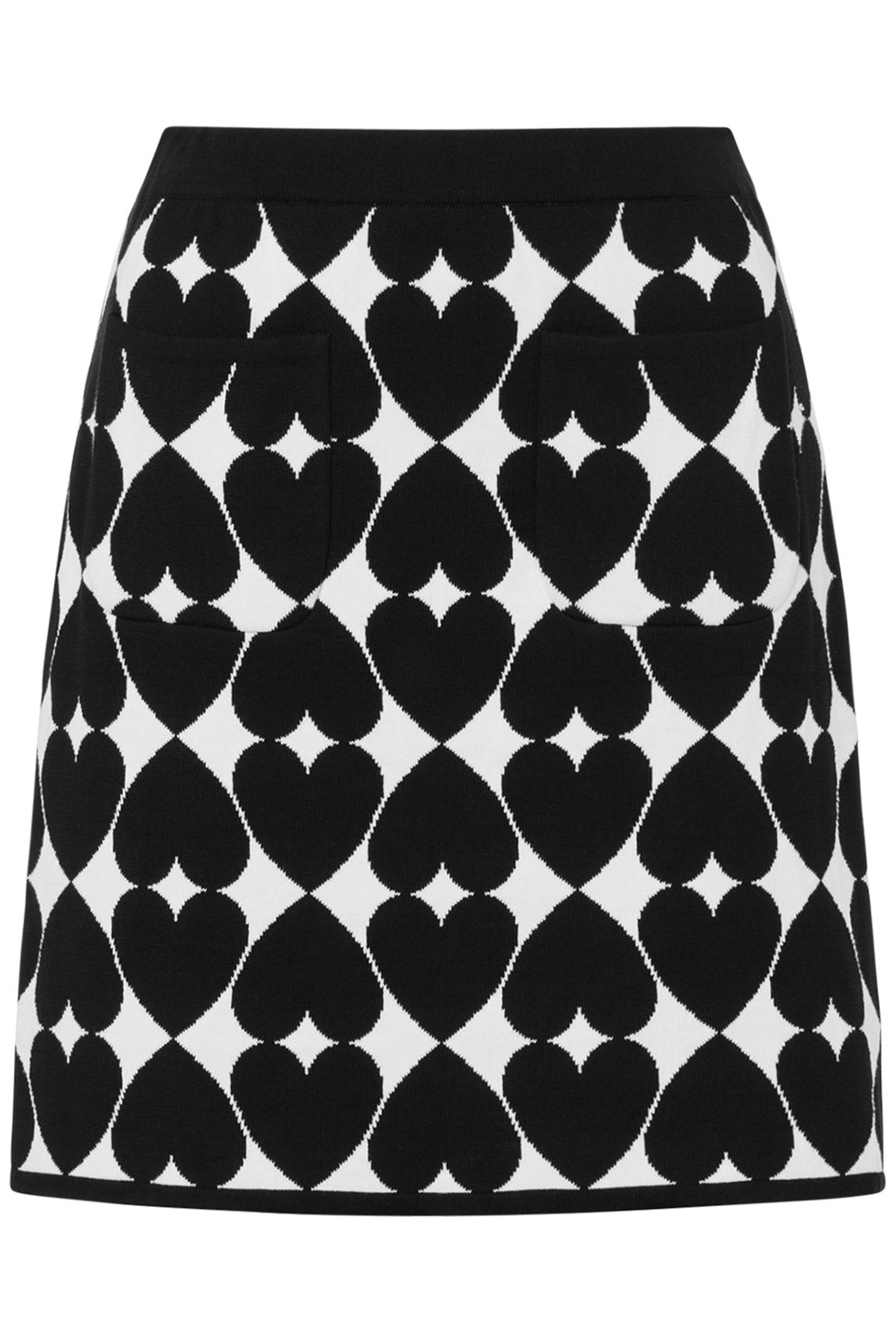 MINI SKIRT WITH OPTICAL HEARTS BLACK 3