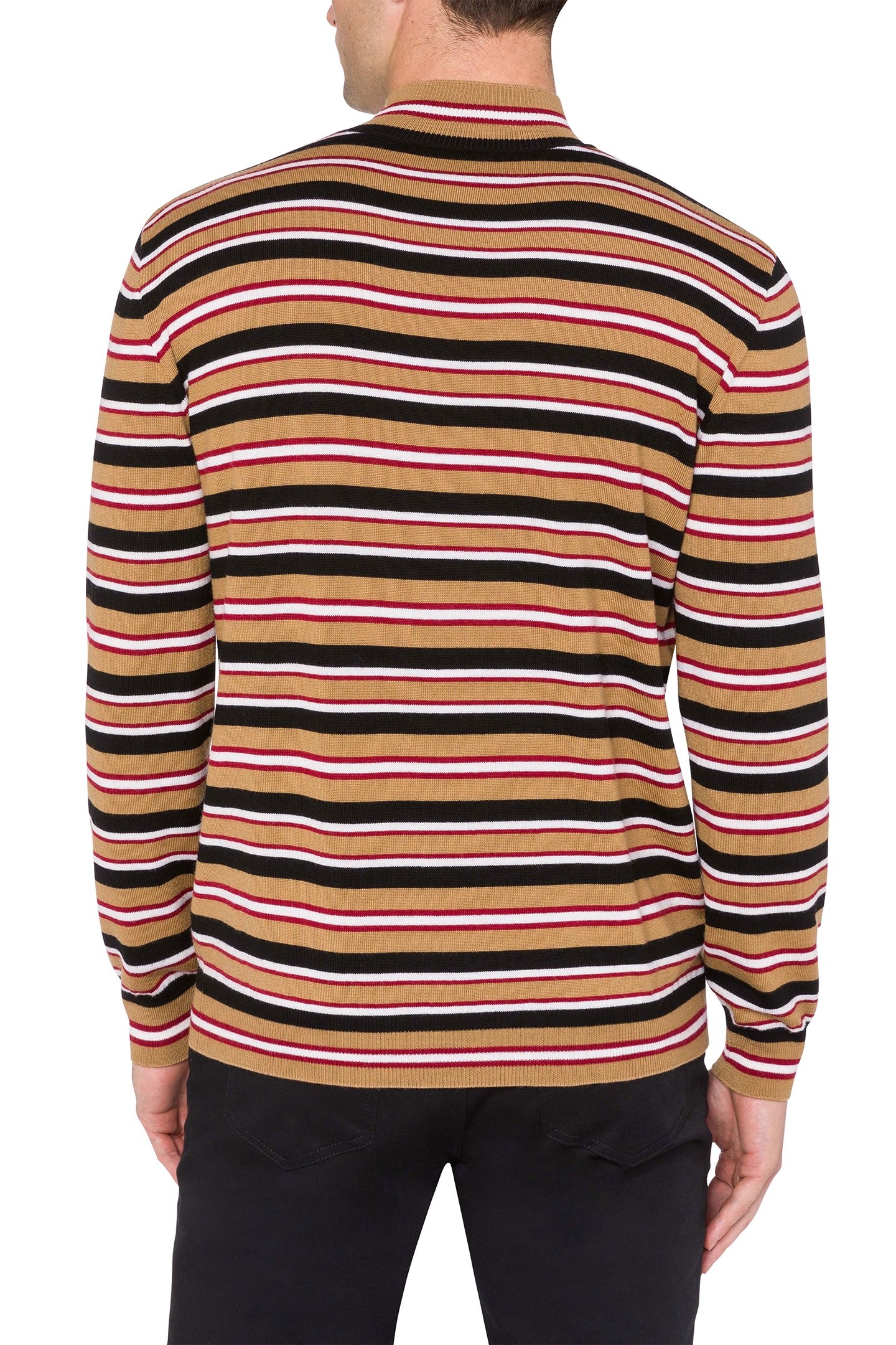 STRIPES TURTLENECK SWEATER BROWN 2