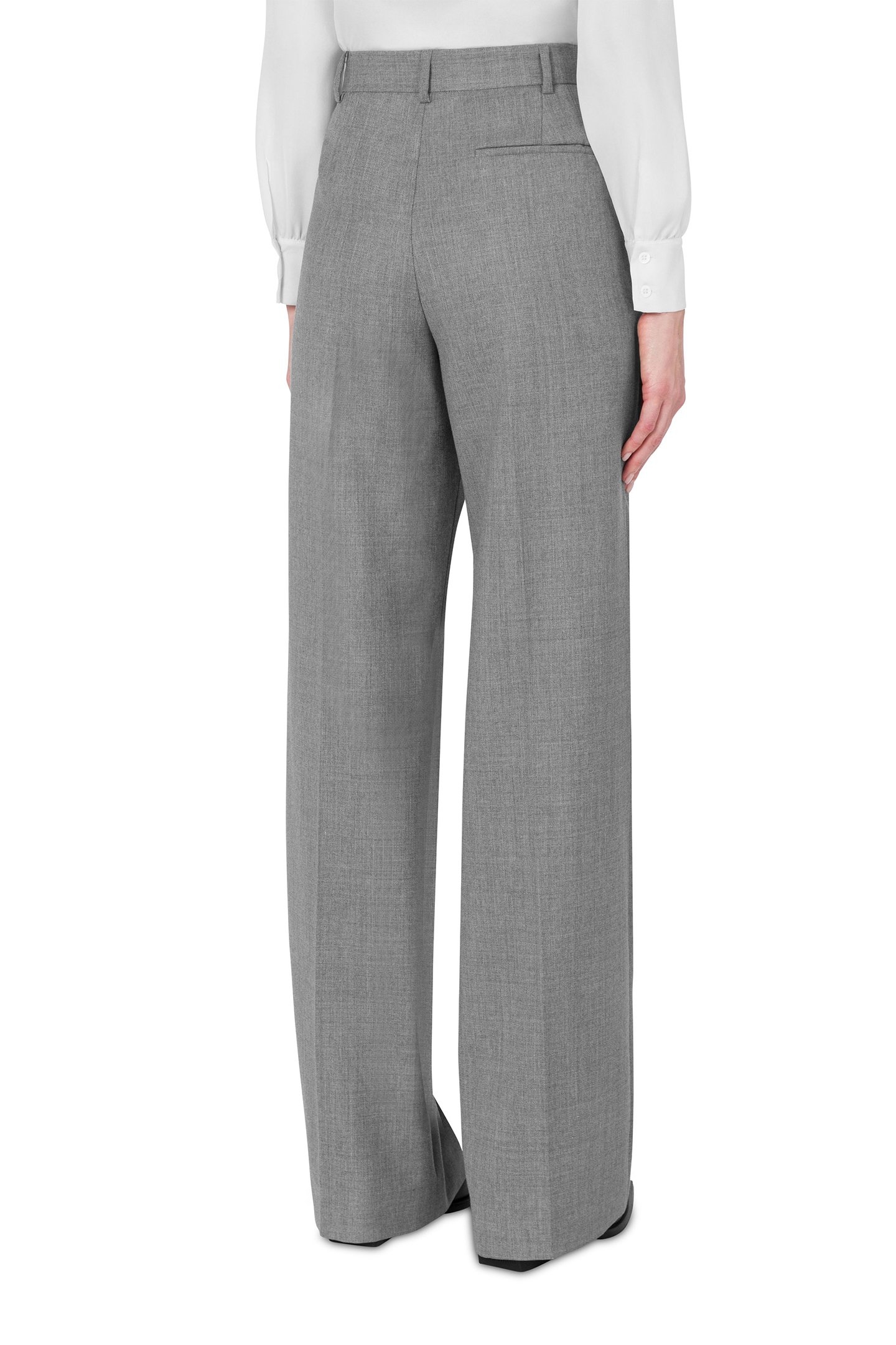 WIDE TROUSERS IN WOOL CANVAS GREY 2