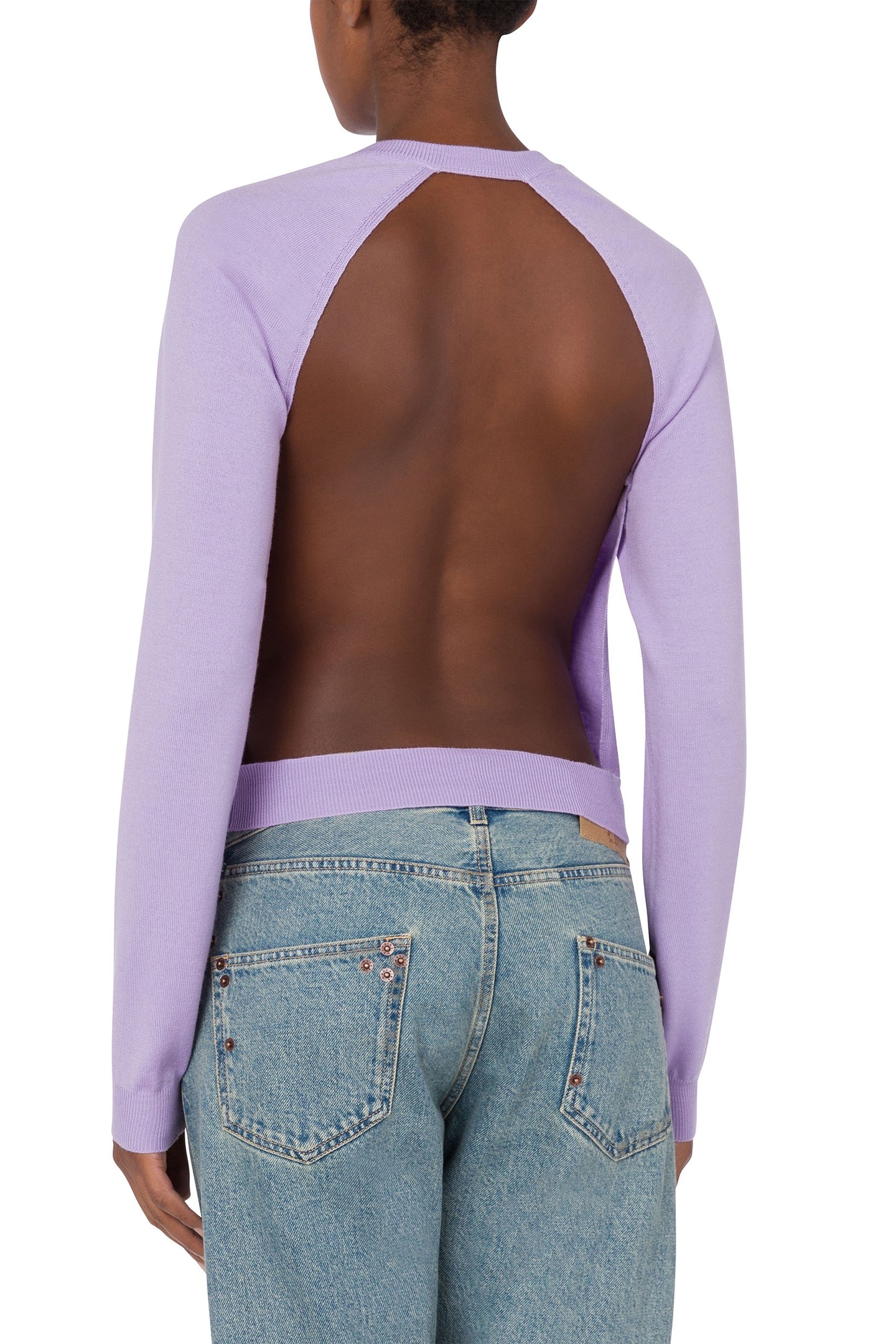 GOLDEN M WOOL CARDIGAN VIOLET 2