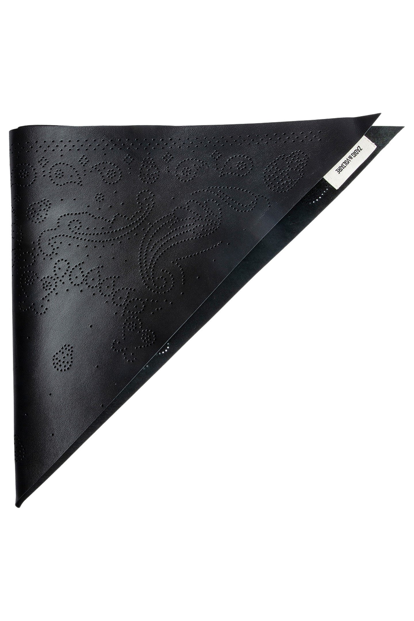 BANDY TRIANGLE LEATHER SCARF NOIR 1
