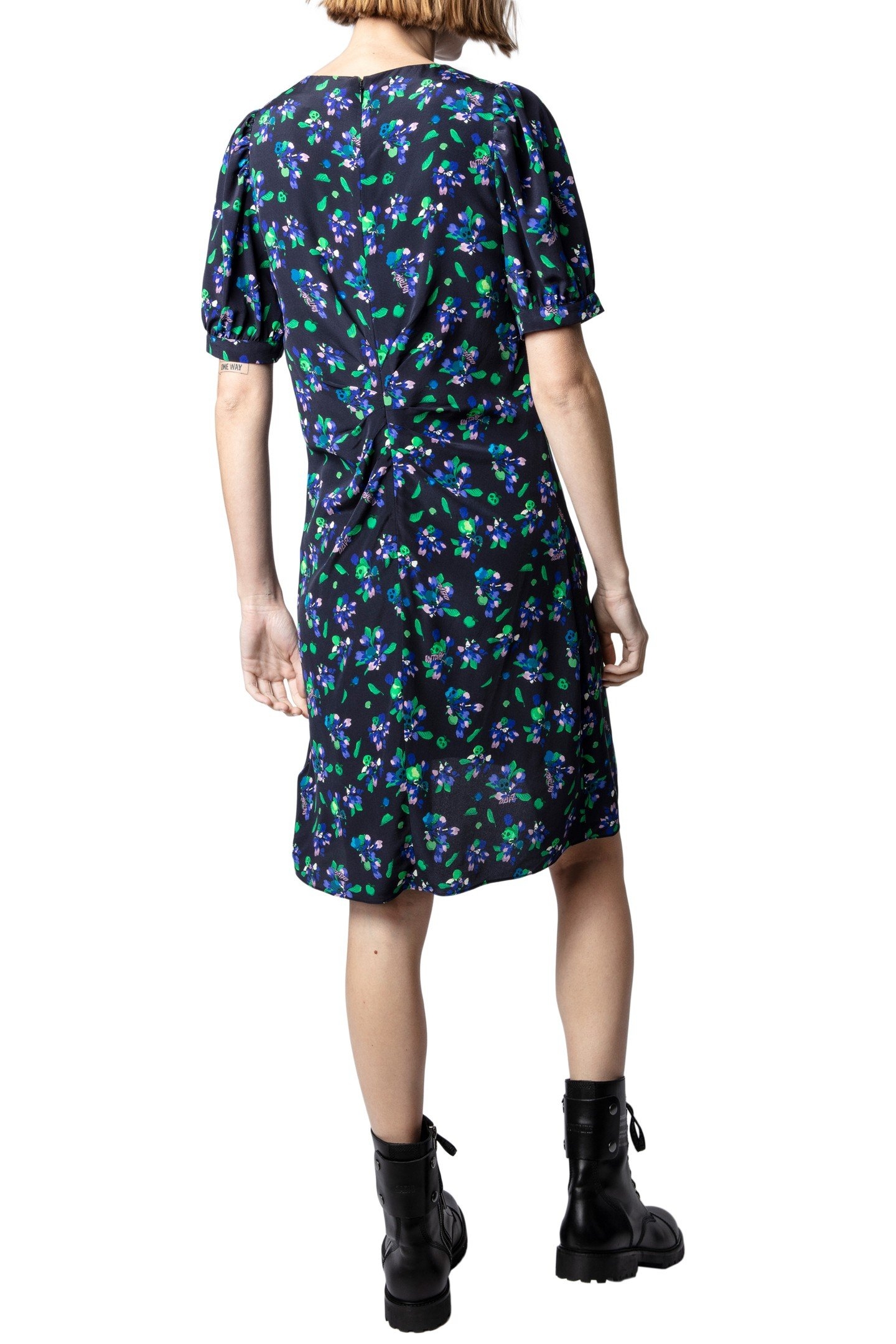 RIXE BIANCA FLOWER DRESS NOIR 6