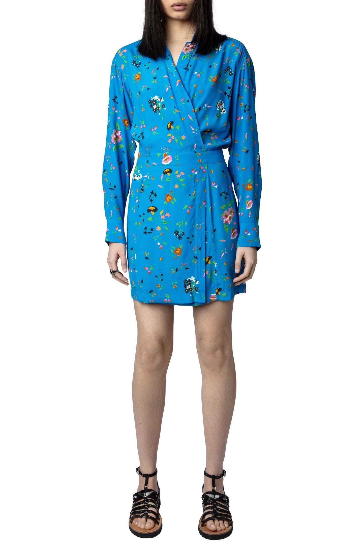 RAVY CREPE UMA DRESS AZUR 5