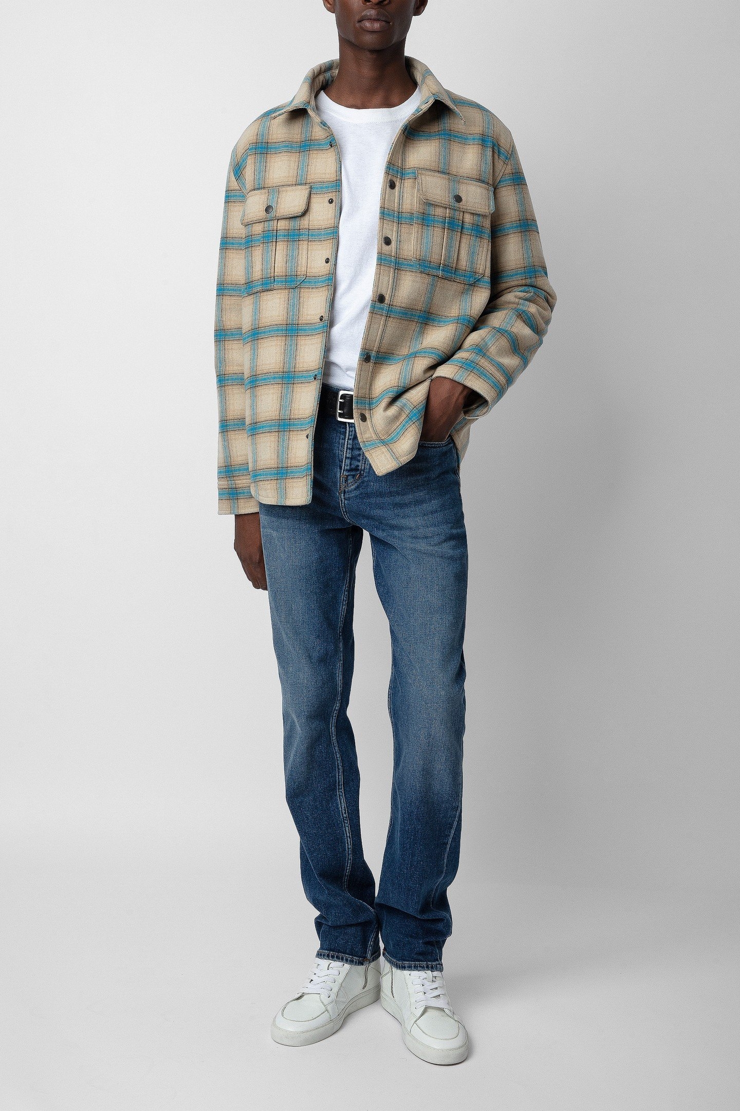 BALI WOOL CHECK PADDED OVERSHIRT FICELLE 1