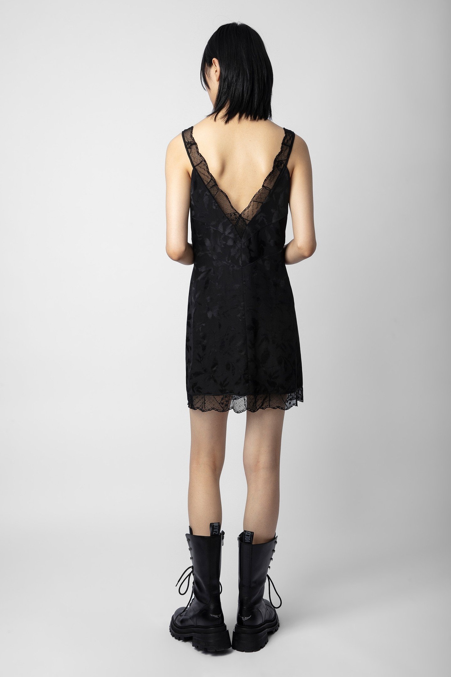 RENELLE JACQUARD IKAT STRASS DRESS NOIR 2