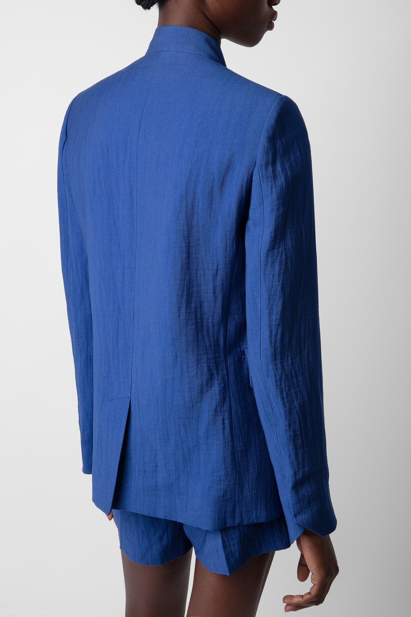 PLEASE TAILLEUR LINEN SHORTS DEEP SEA 5