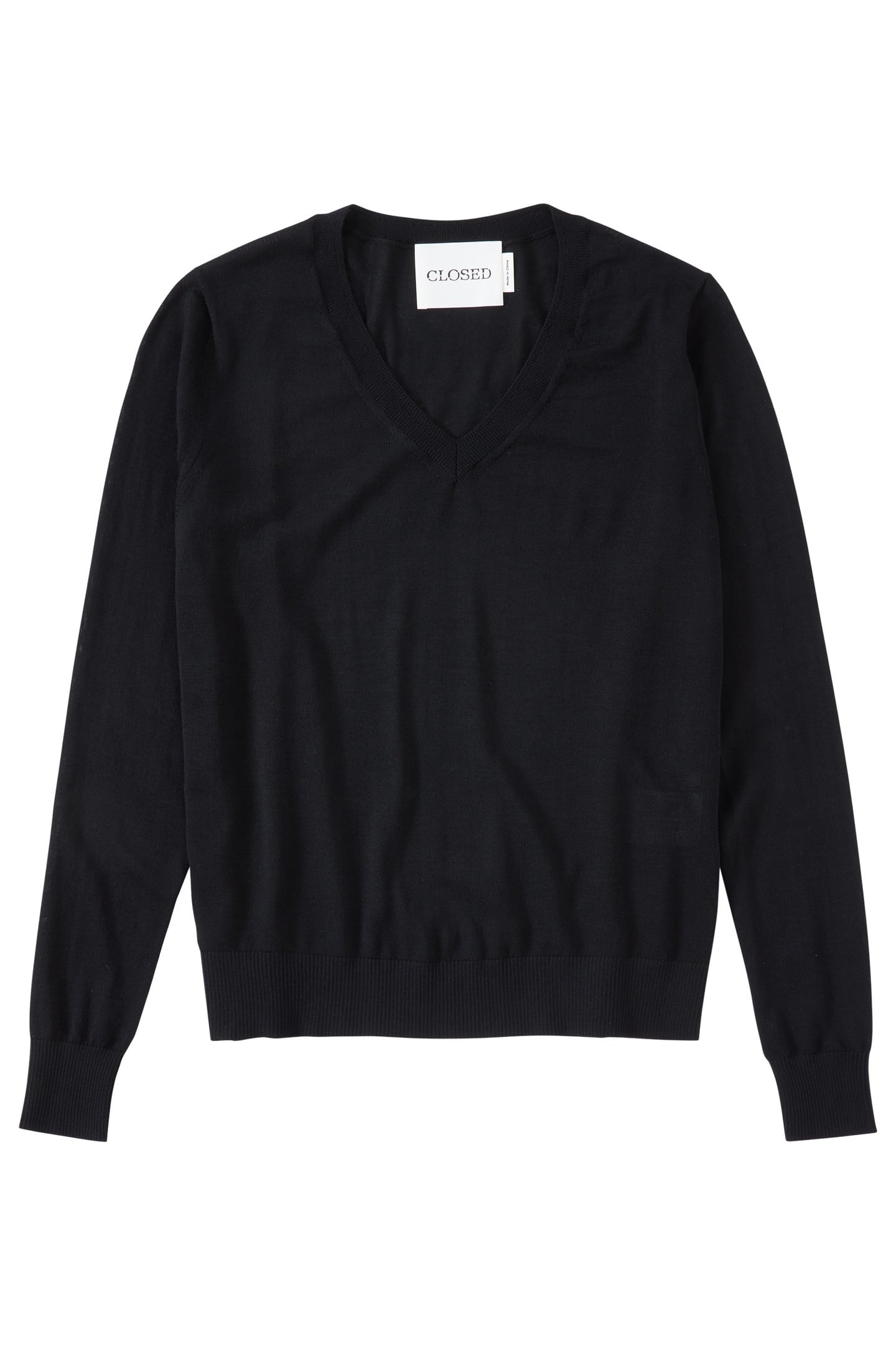 V NECK LONG SLEEVES KNITS BLACK 4