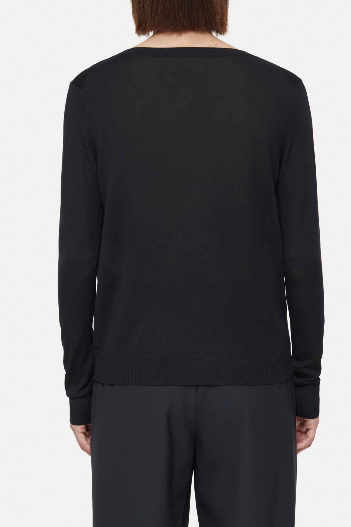 V NECK LONG SLEEVES KNITS BLACK 3