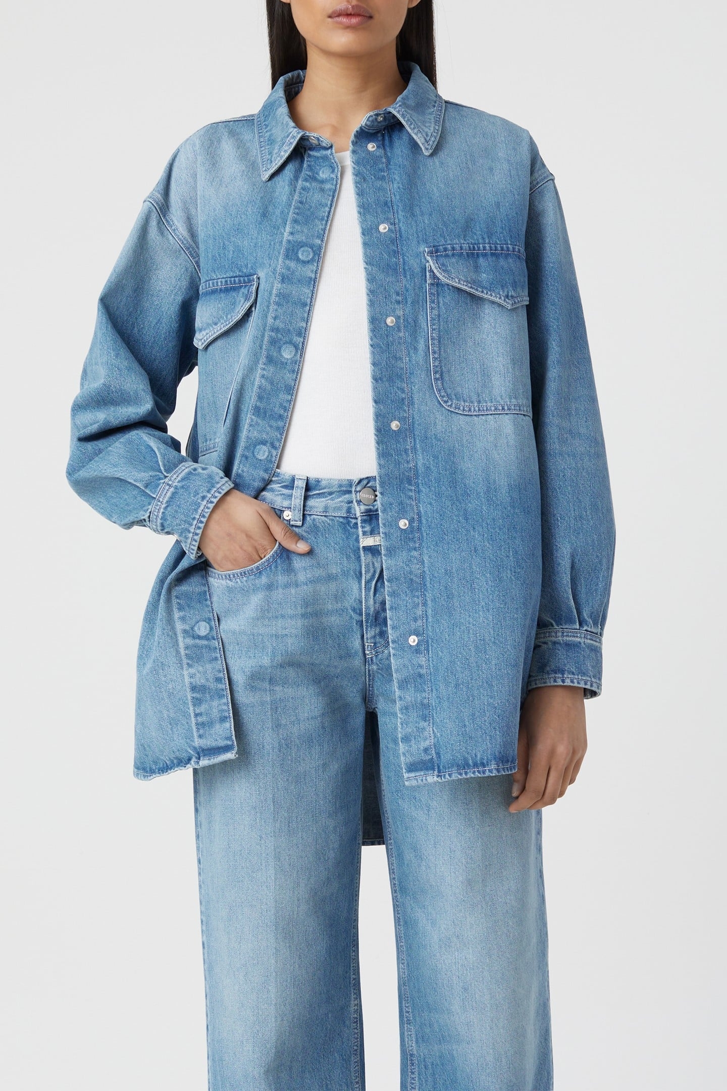 DENIM OVERSHIRT MID BLUE 1