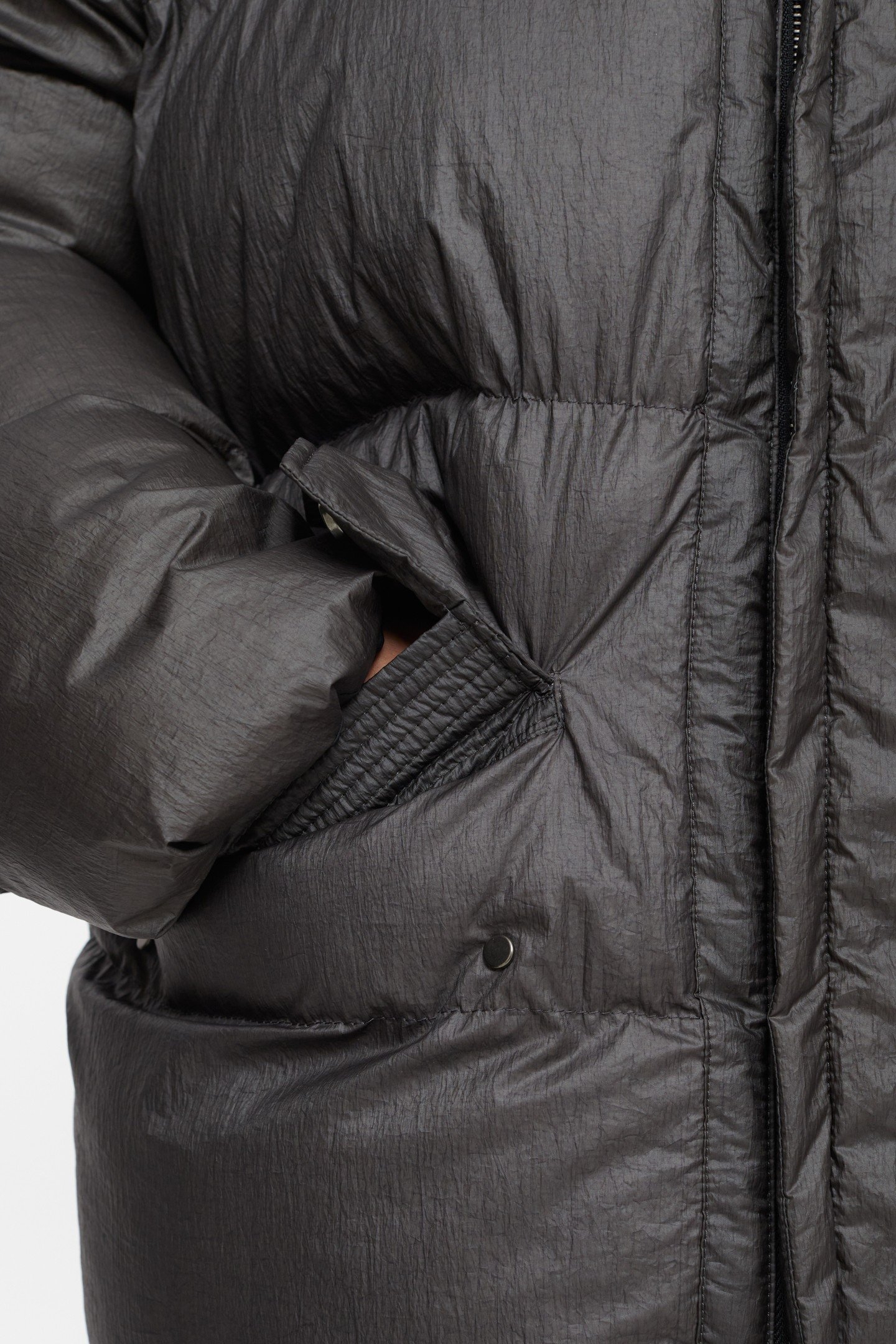 SHORTER PUFFER COAT JACKET CHARCOAL 5