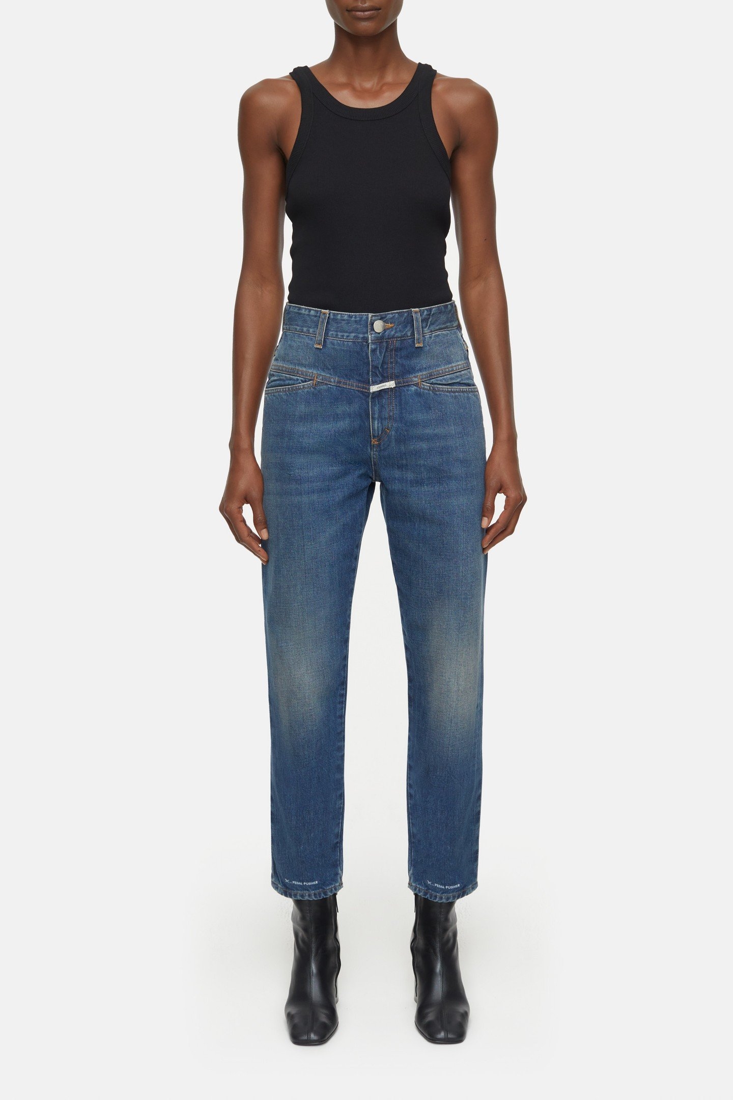 PEDAL PUSHER JEANS MID BLUE 3