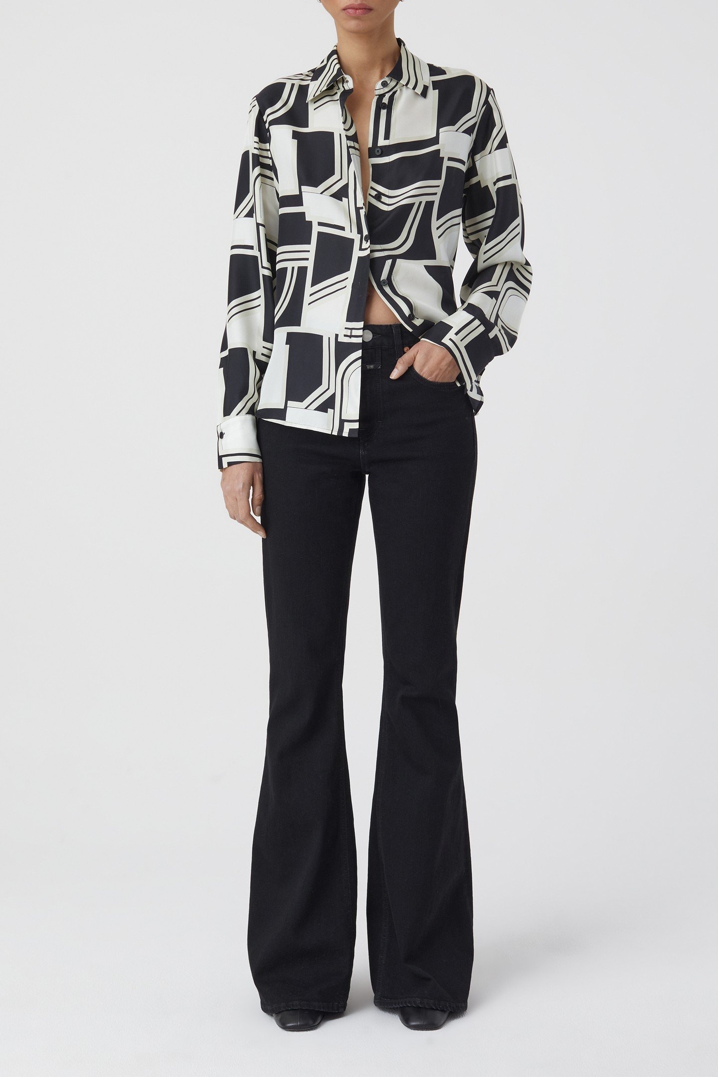 STRAIGHT FITTED SHIRT & BLOUSES BLACK 2