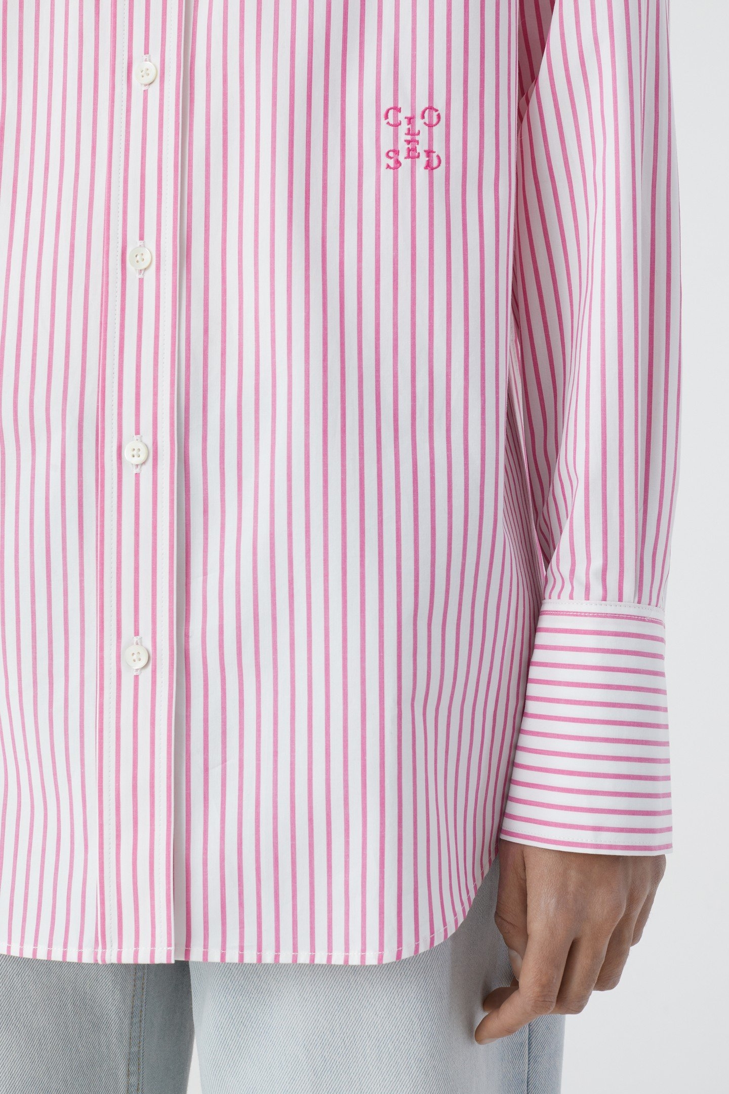 CLASSY LONG CUFF BLOUSE SHIRT FIERY PINK 4