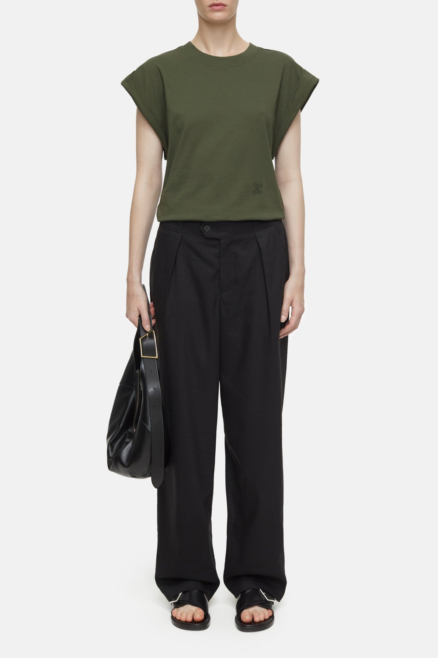 CREWNECK SLEEVELESS T-SHIRTS GREEN WEED 2