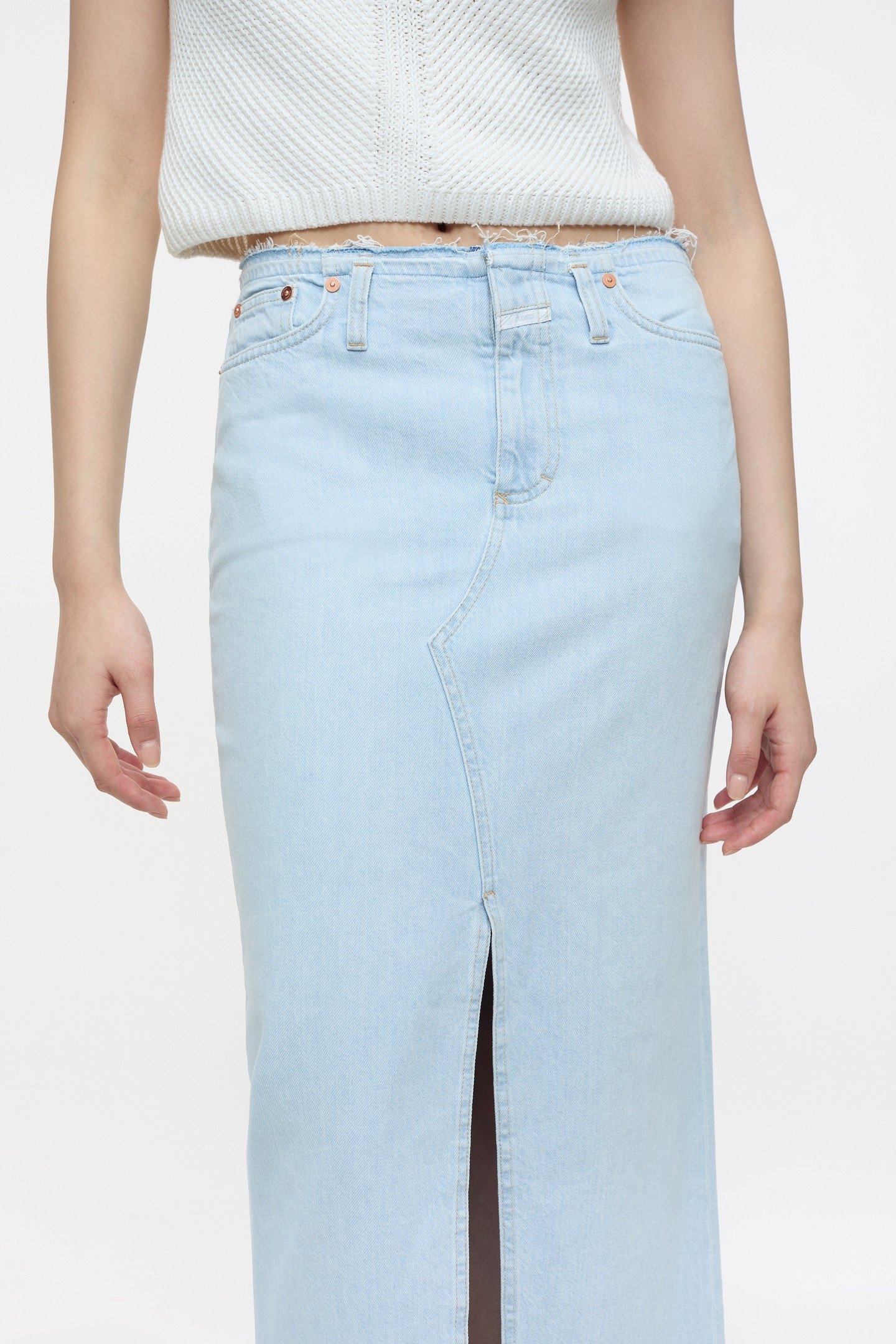 LONG 5-POCKET SKIRT LIGHT BLUE 5