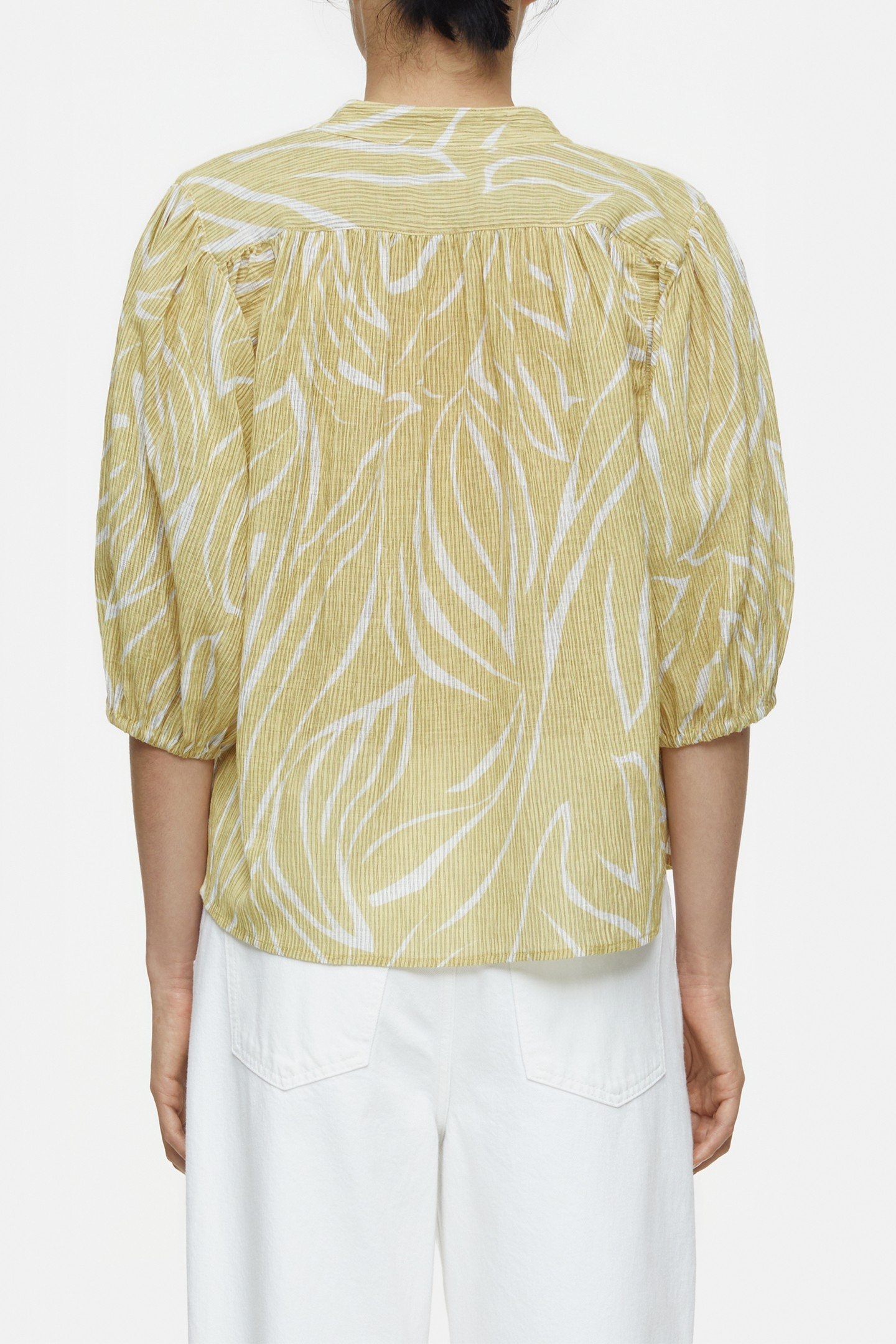 SHORT PUFFSLEEVE BLOUSE SHIRT CALAMATTA YELLOW 3