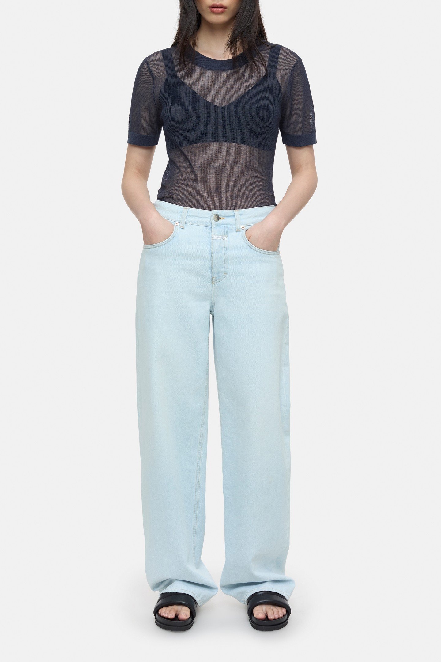 CREW NECK SHORT SLEEVE KNITS SPACE BLUE 2