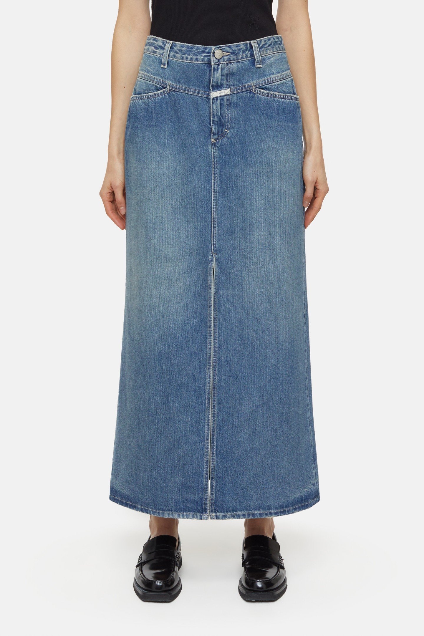 LONG X-POCKET SKIRT DARK BLUE 2