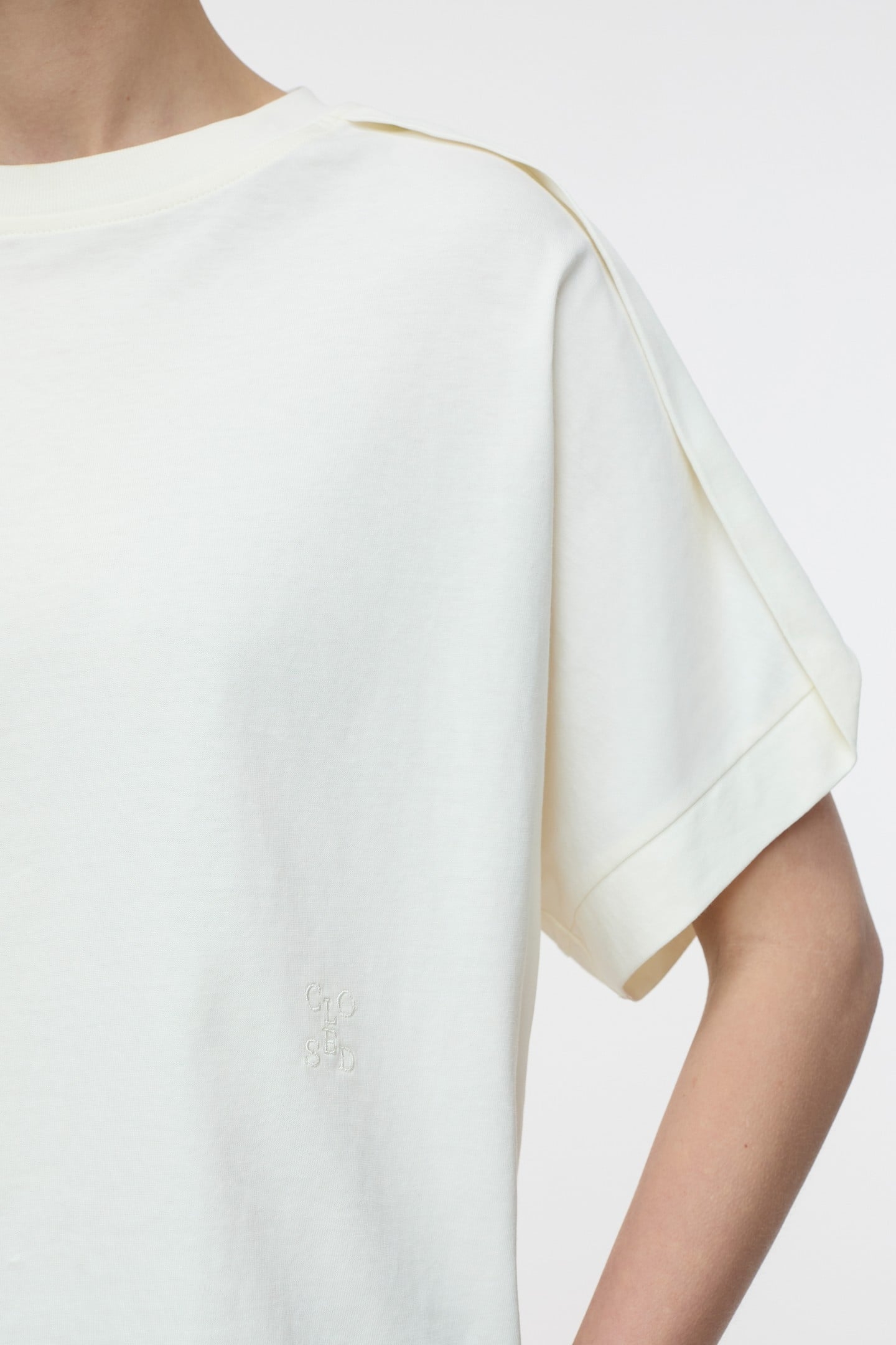 DRAPED T-SHIRT T-SHIRTS IVORY 5