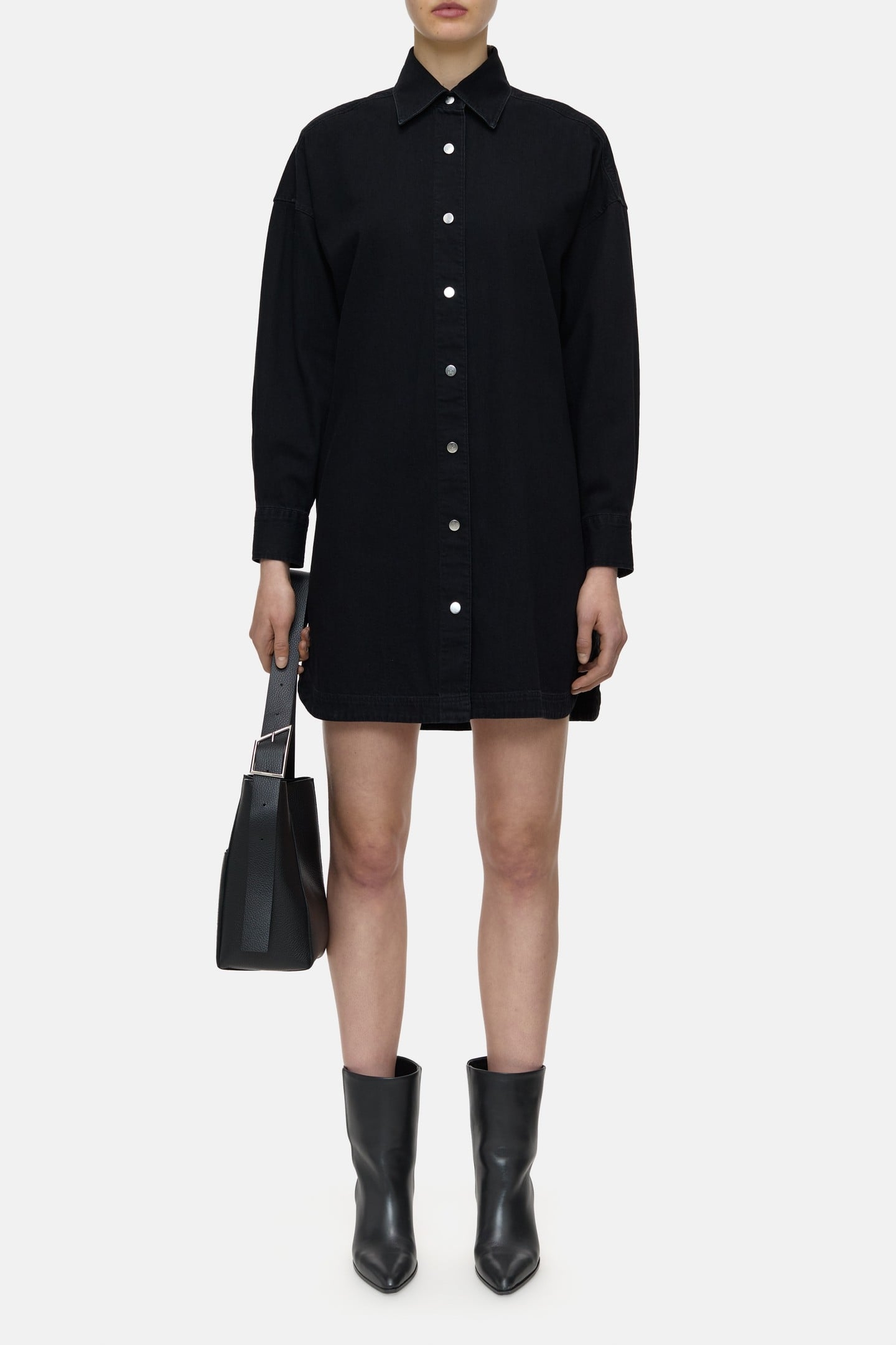 DENIM SHIRT DRESS BLACK 2