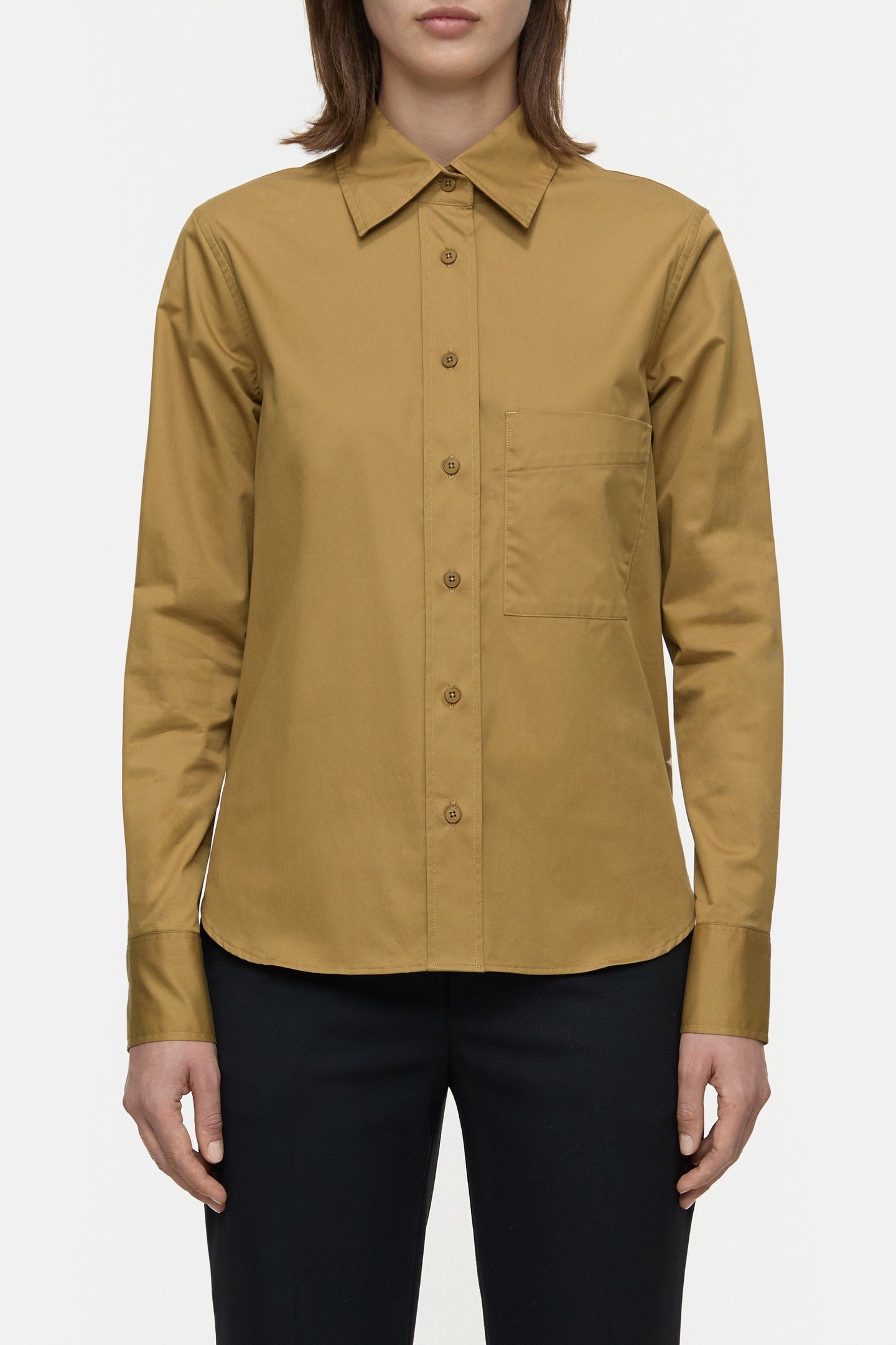 STRAIGHT FITTED BLOUSE SHIRT TULLAMORE BROWN 1