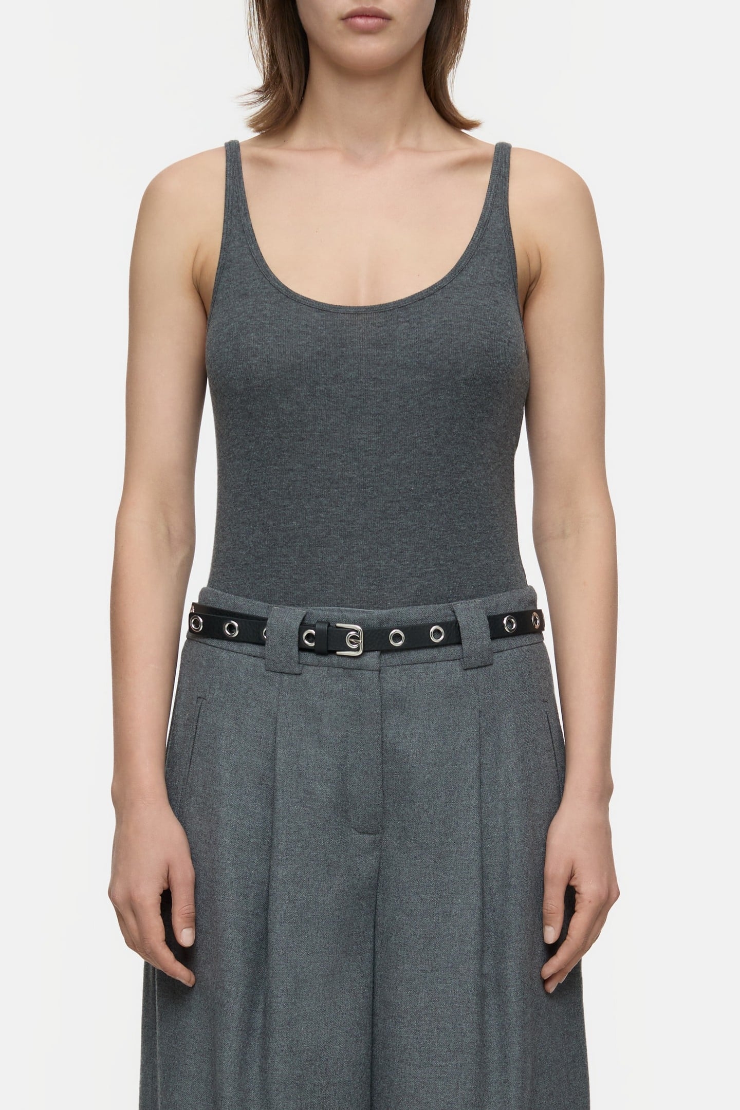 STRAP TOP T-SHIRTS DARK GREY MELANGE 1
