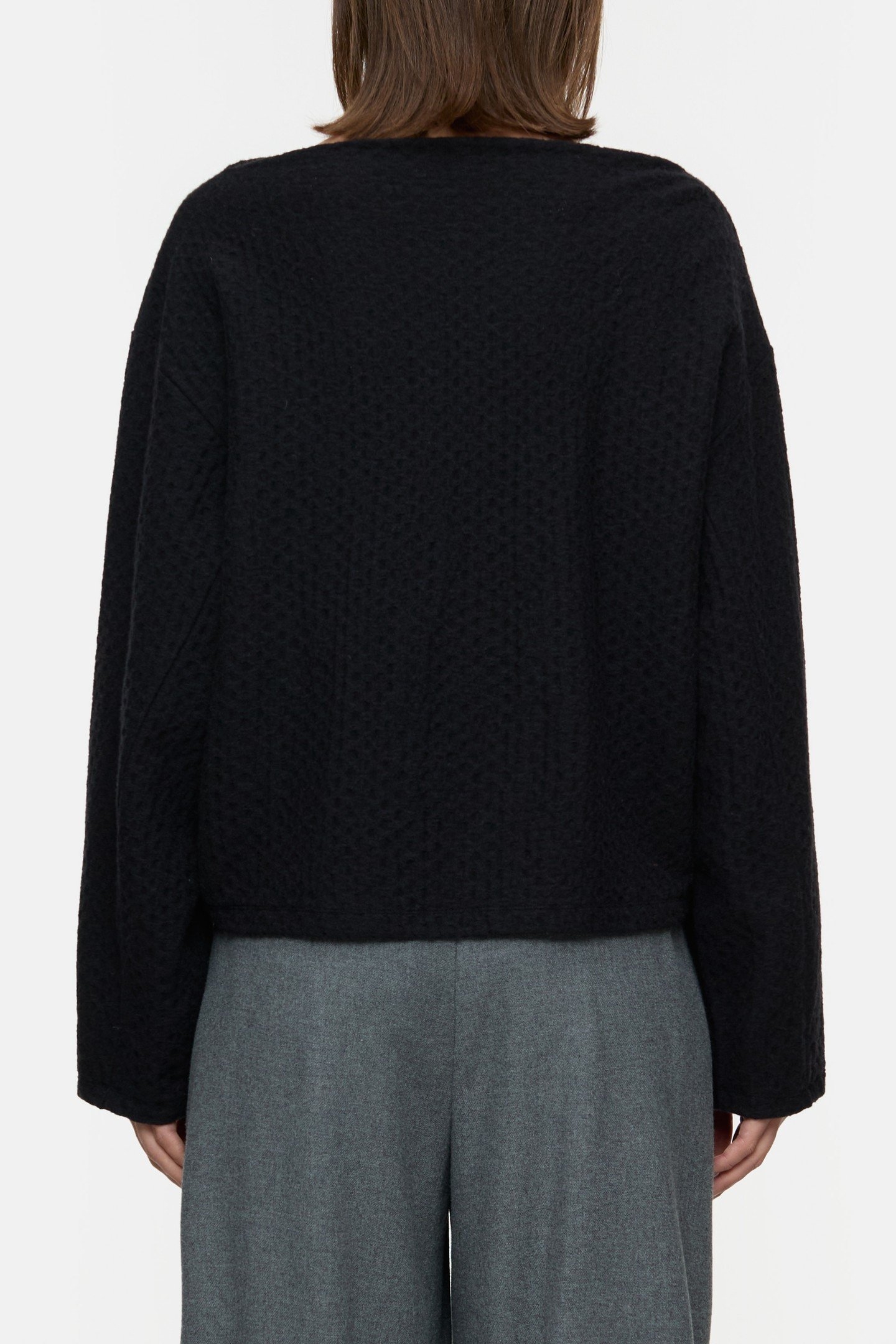 STRAIGHT NECK SWEATSHIRT T-SHIRTS BLACK 2