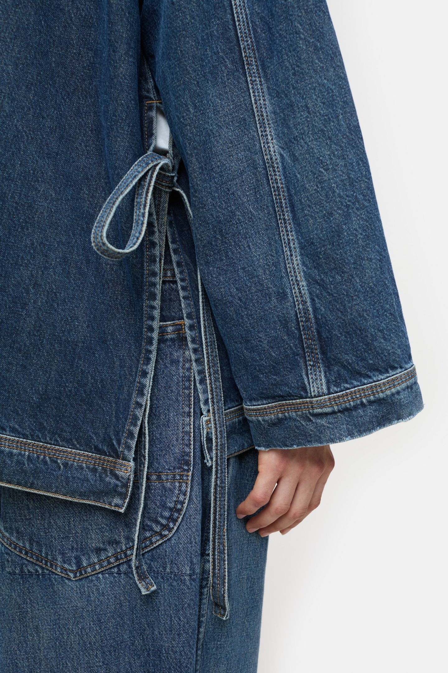 SHIRT WITH STRAPS CROPPED SHIRTS & BLOUSES DARK BLUE 4