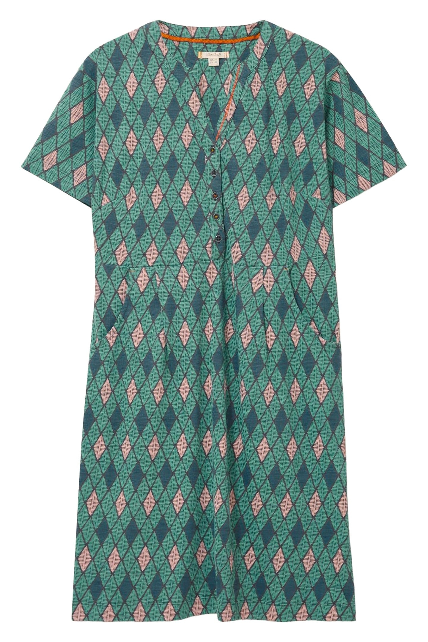 TAMMY COTTON JERSEY DRESS TEAL MULTI 3