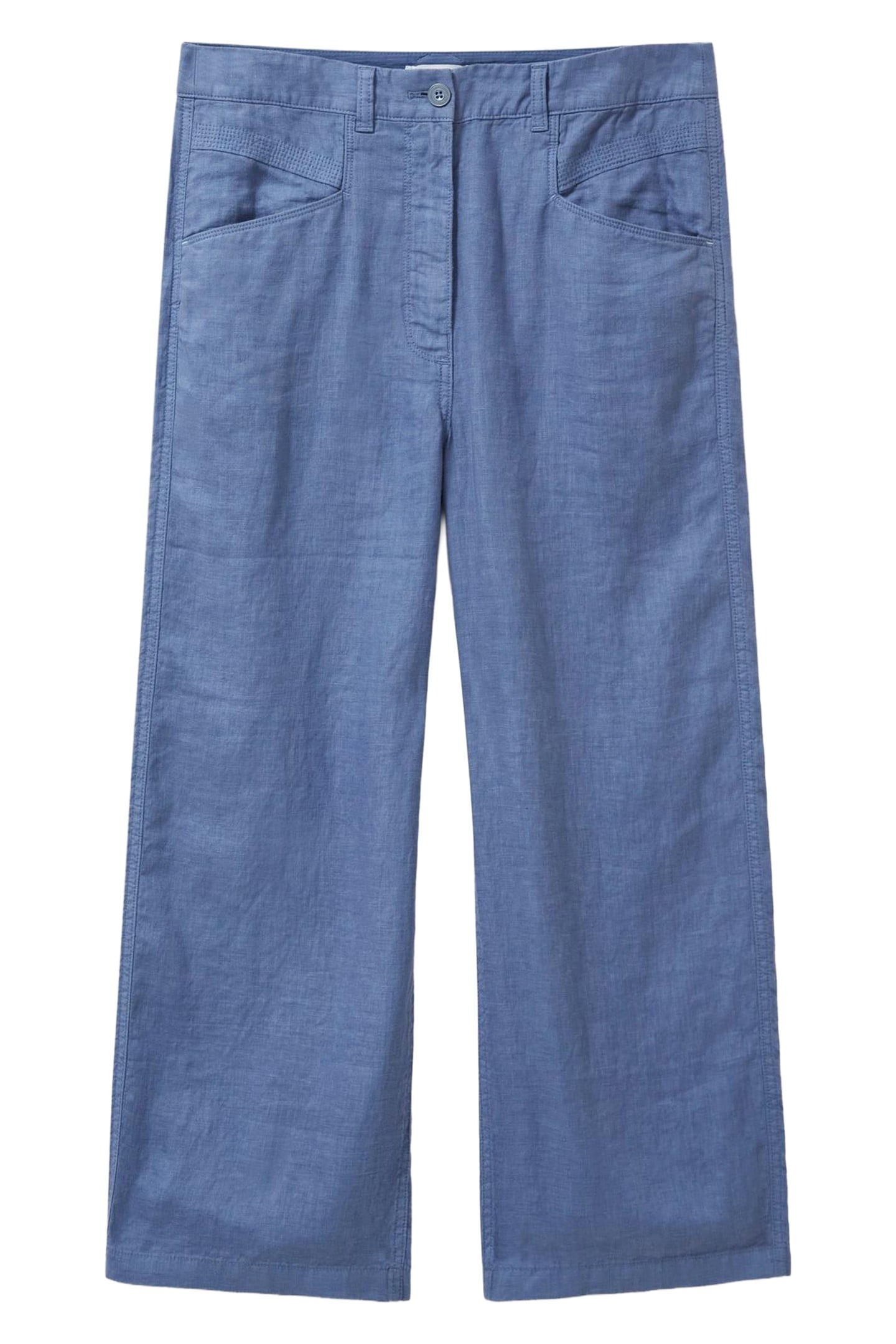 HARPER LINEN TROUSER MID BLUE 3